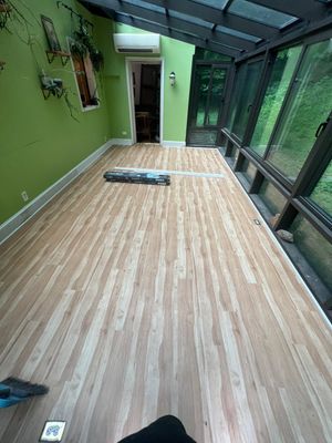 Water-damaged hardwood