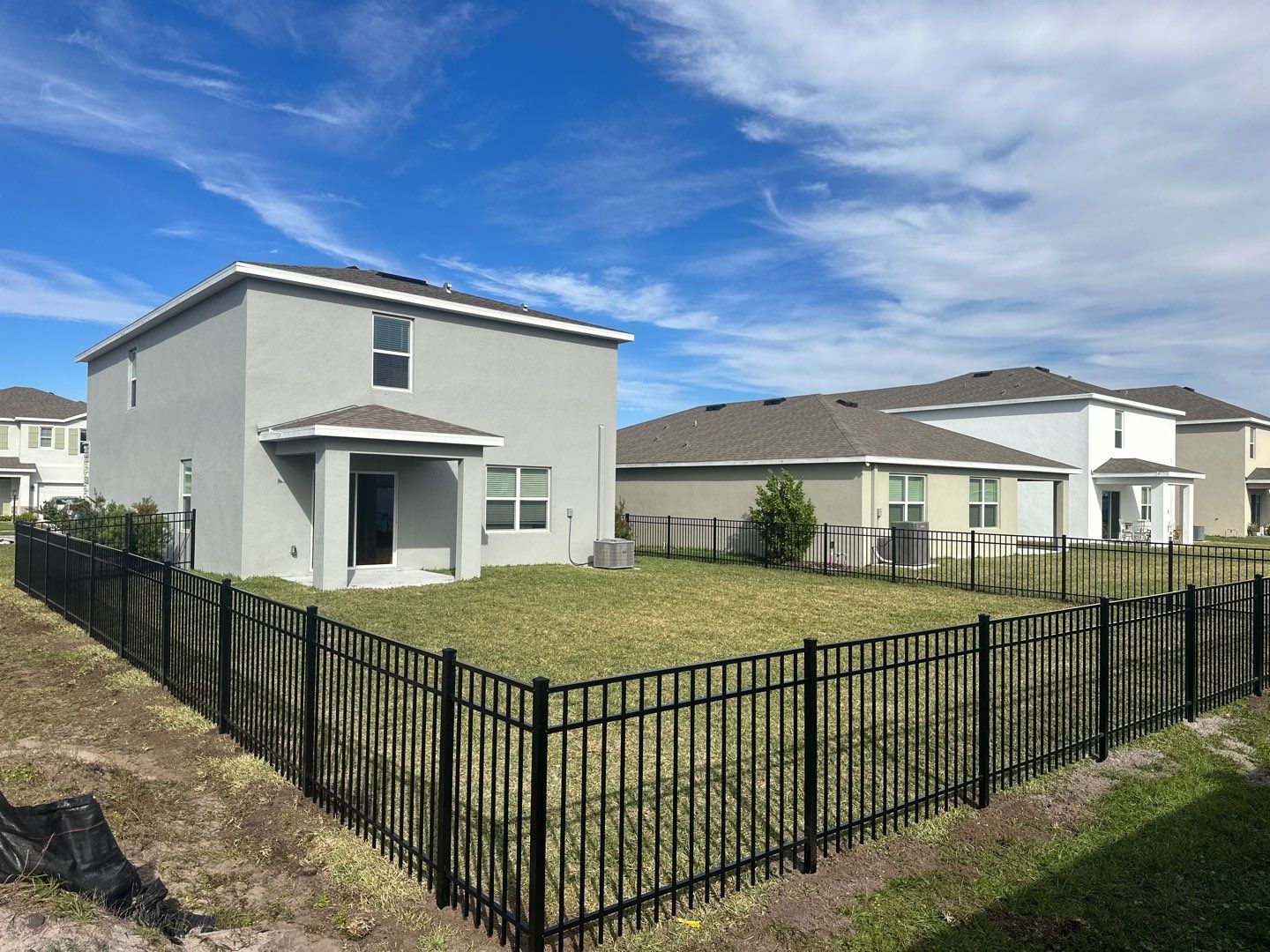 Aluminum Fence Installation using Black 3 Rail Aluminum Fence by Asap fence and gates, LLC