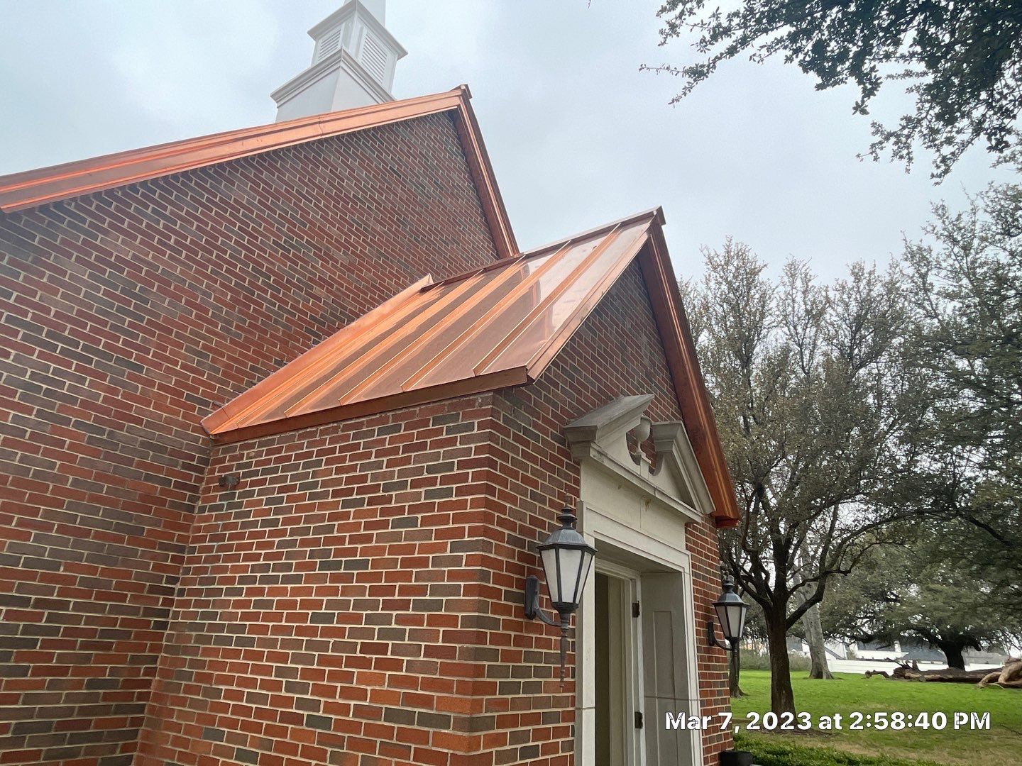 Custom Copper Standing Seam Roofing System  by Springtree Restoration 