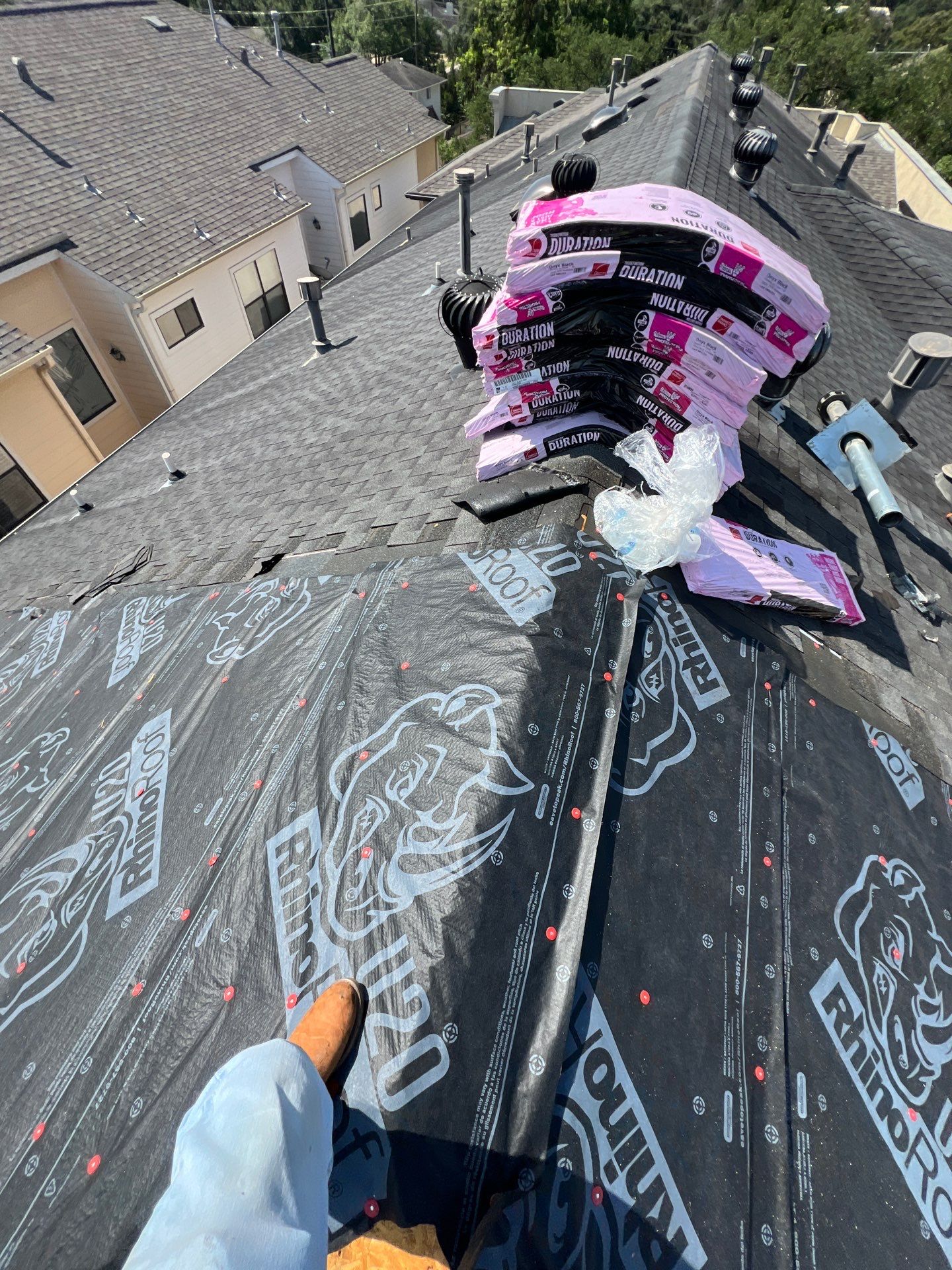Residential Roofing Installation using Owen's Corning Duration (Lifetime) Shingles by Roof Repair Company