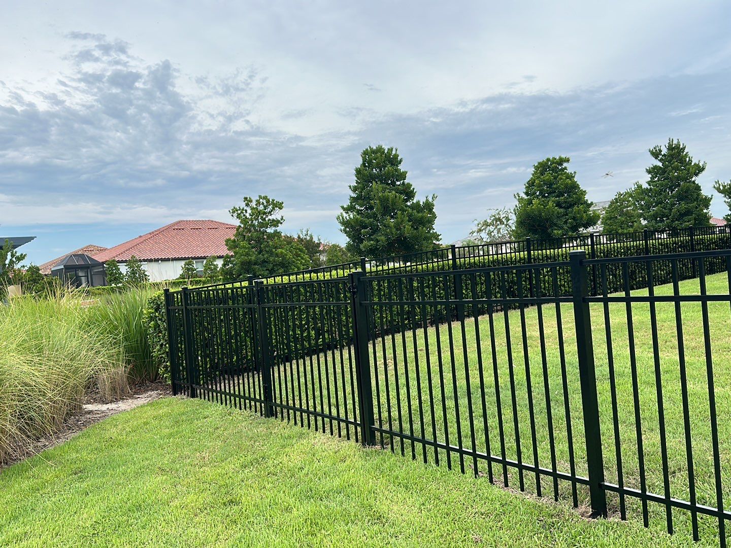 Aluminum Fence Installation using Black 3 Rail Aluminum Fence by Asap fence and gates, LLC