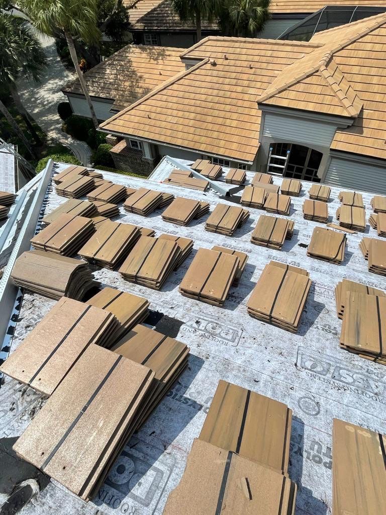 Residential Roofing Installation using Concrete Tile in Bonita Bay Community by International Roofing