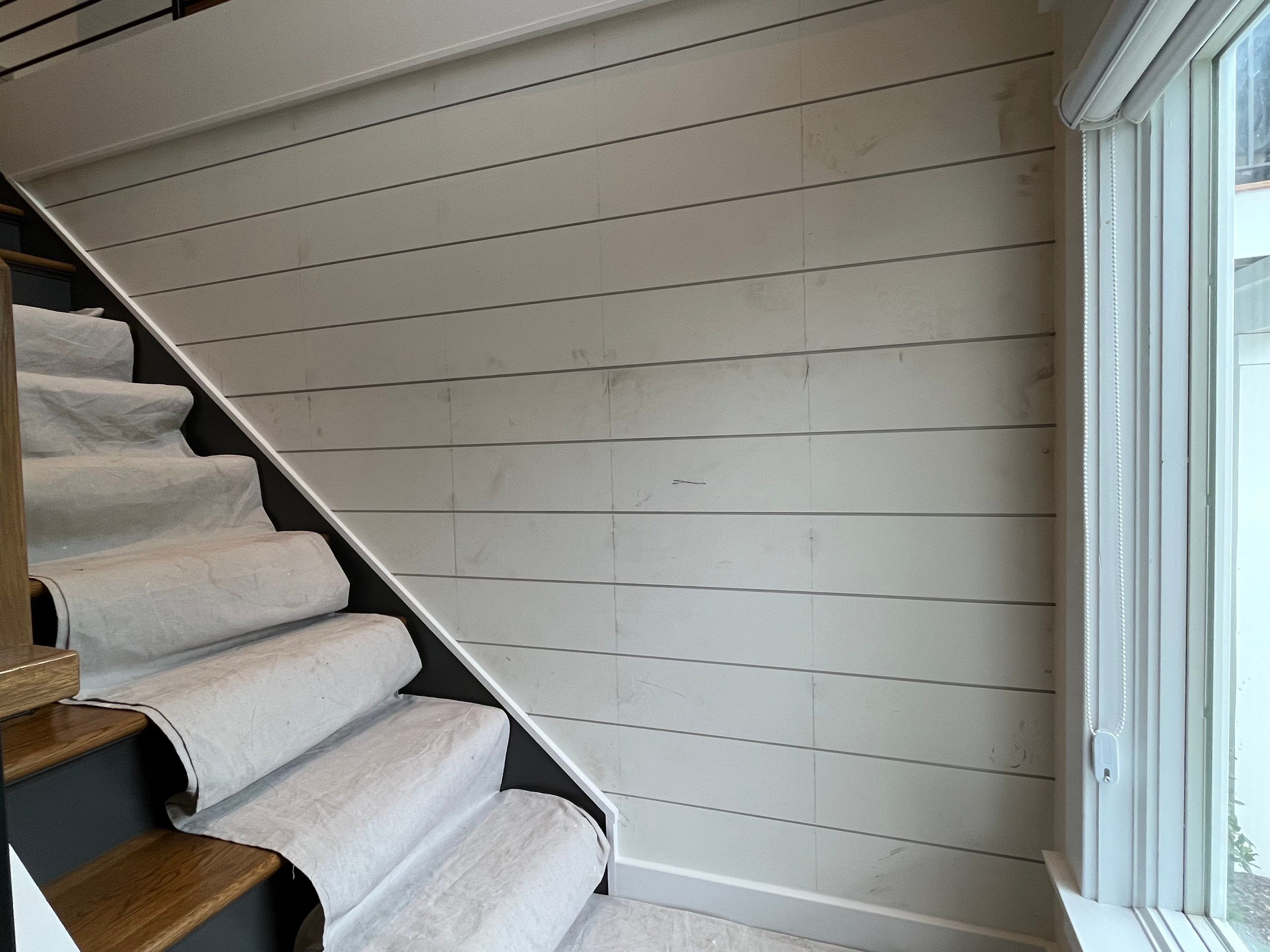 Shiplap Wall, Stairs Treads & Railings by FreshCoat Works LLC