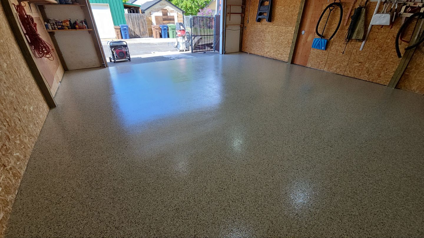 Garage Transformation using Driftwood by Croc Coatings, LLC