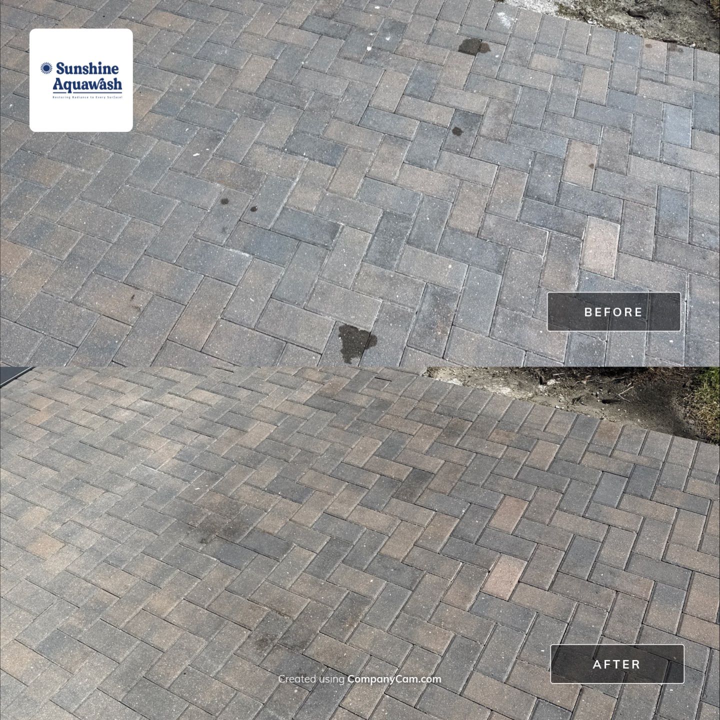 Oil Stain Removal on Pavers β Trevesta Community, Palmetto, FL π‘β¨ by Sunshine AquaWash