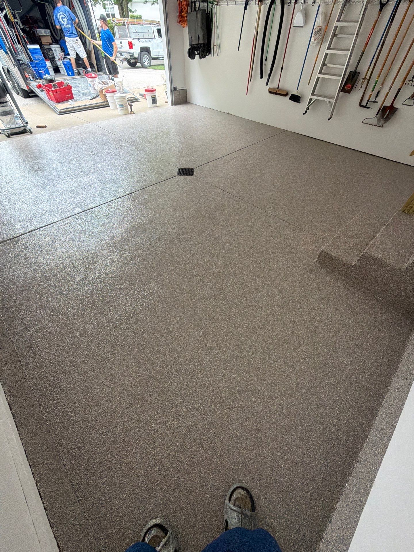 Epoxy Flake Floor Installation with Pumice Finish in Spring Lake by Gordon Painting