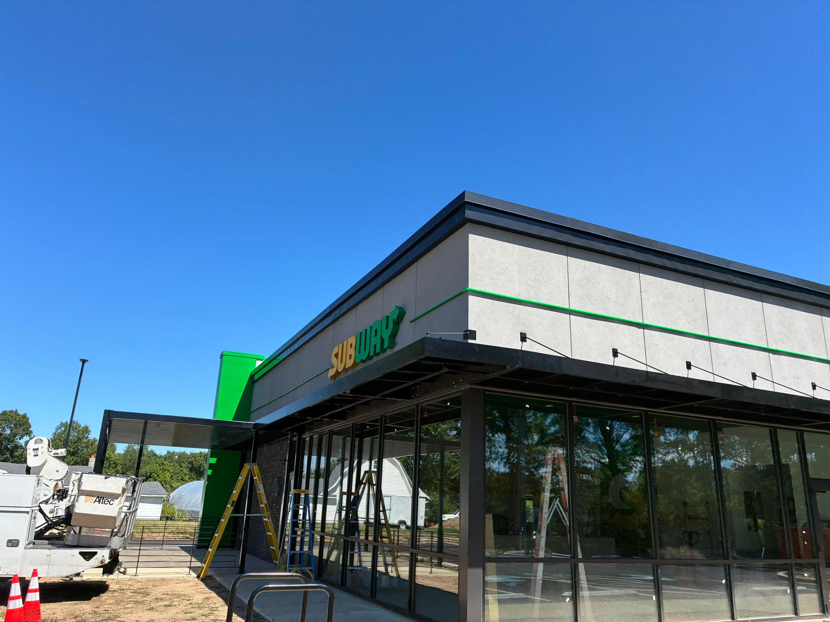Subway Awning Installation in Granger by Hayes Design co
