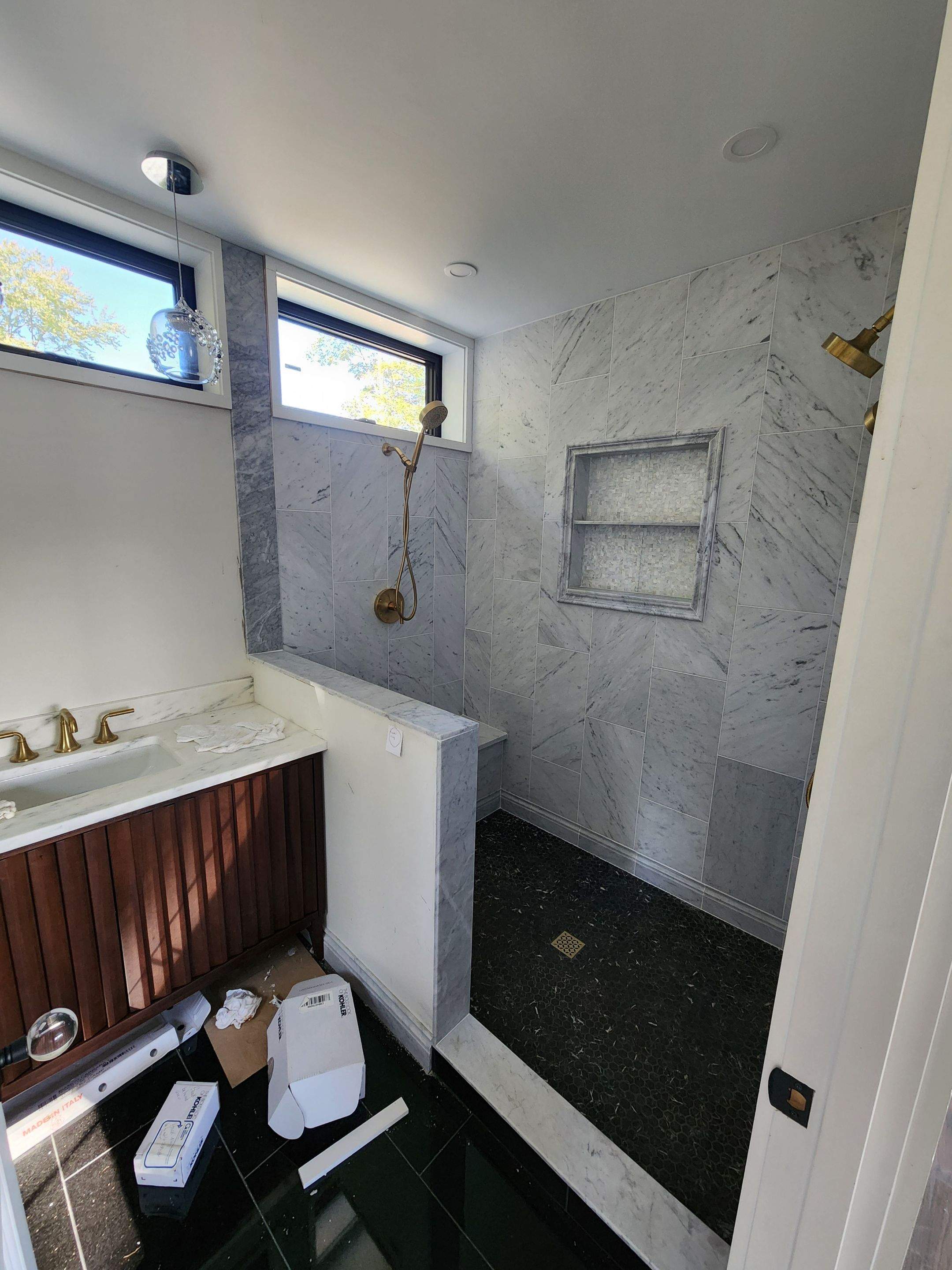 Frameless Shower Enclosure & Glass Top for Coffee Table by Cheshire Glass Company