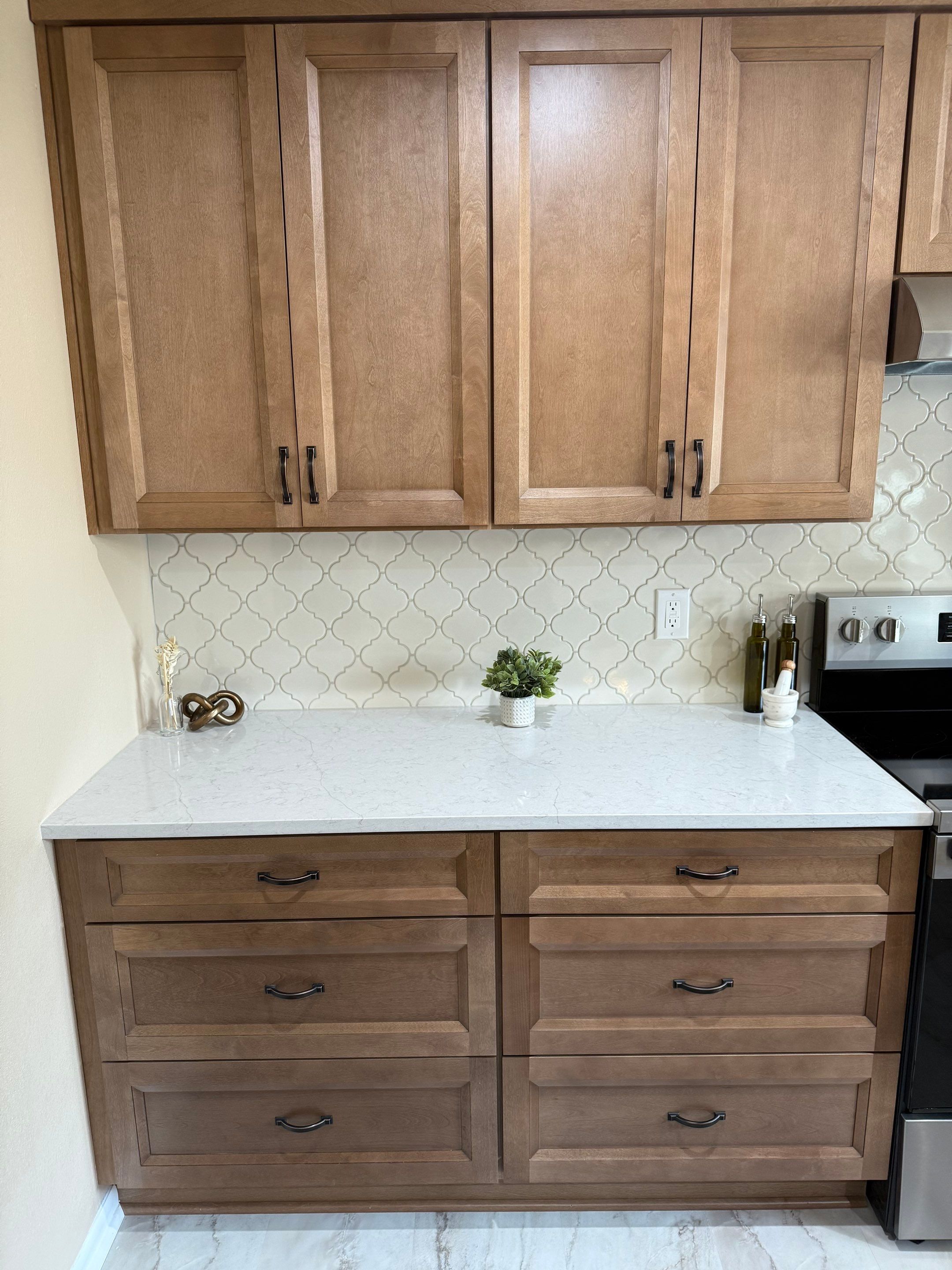 Windcrest Kitchen Remodel Peninsula to Island Before and After by Legacy Bath and Kitchen 
