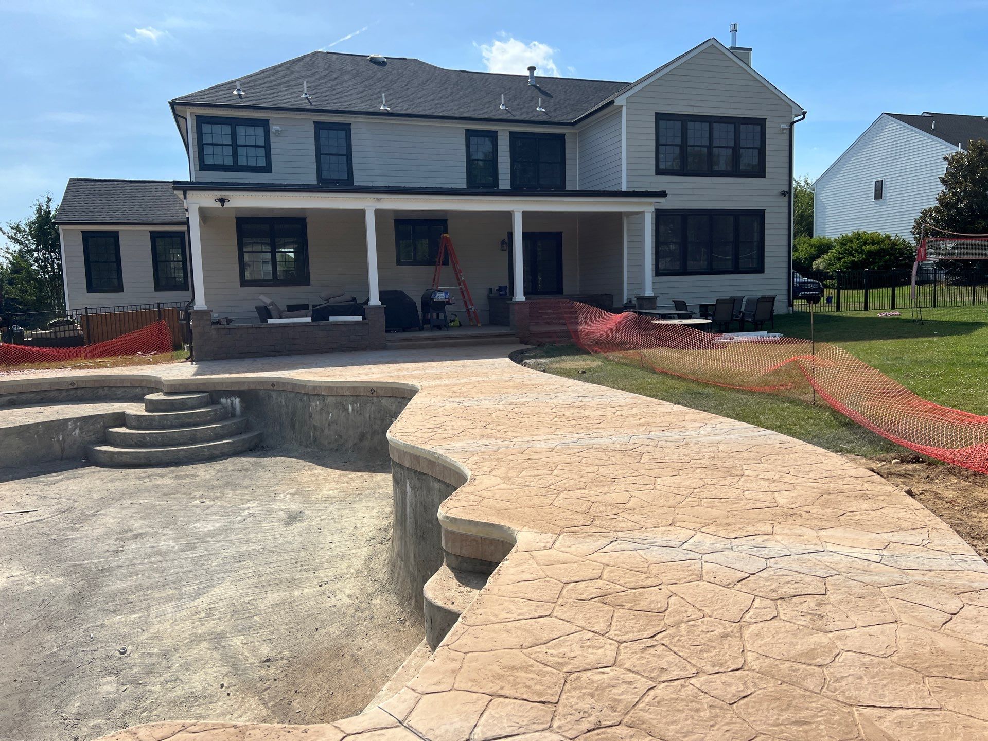 Stamped Concrete Pool Deck  by Architectural Concrete Design