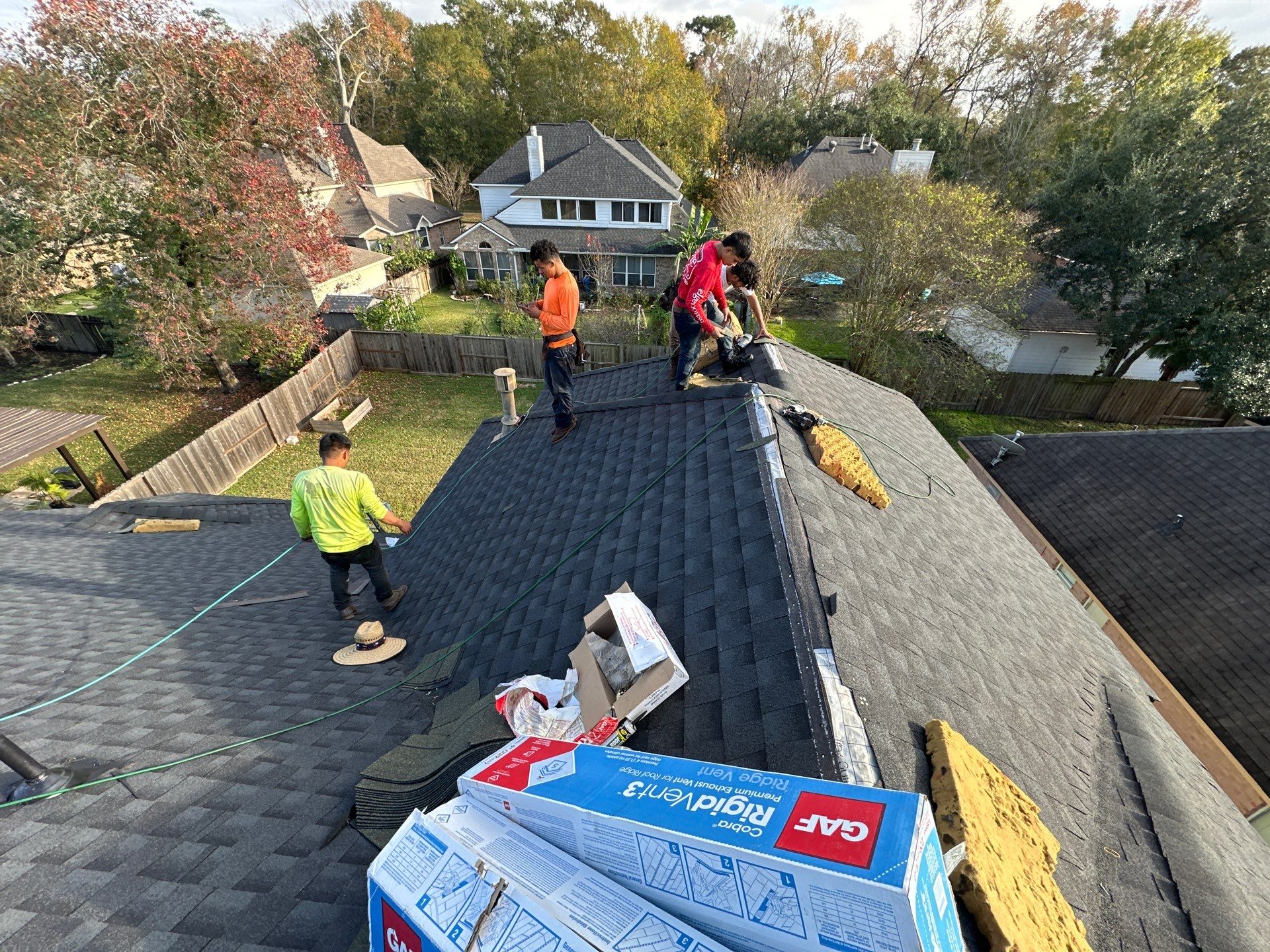 GAF HDZ CHARCOAL W/ PREMIUM RIDGE Z by Motion Roofing