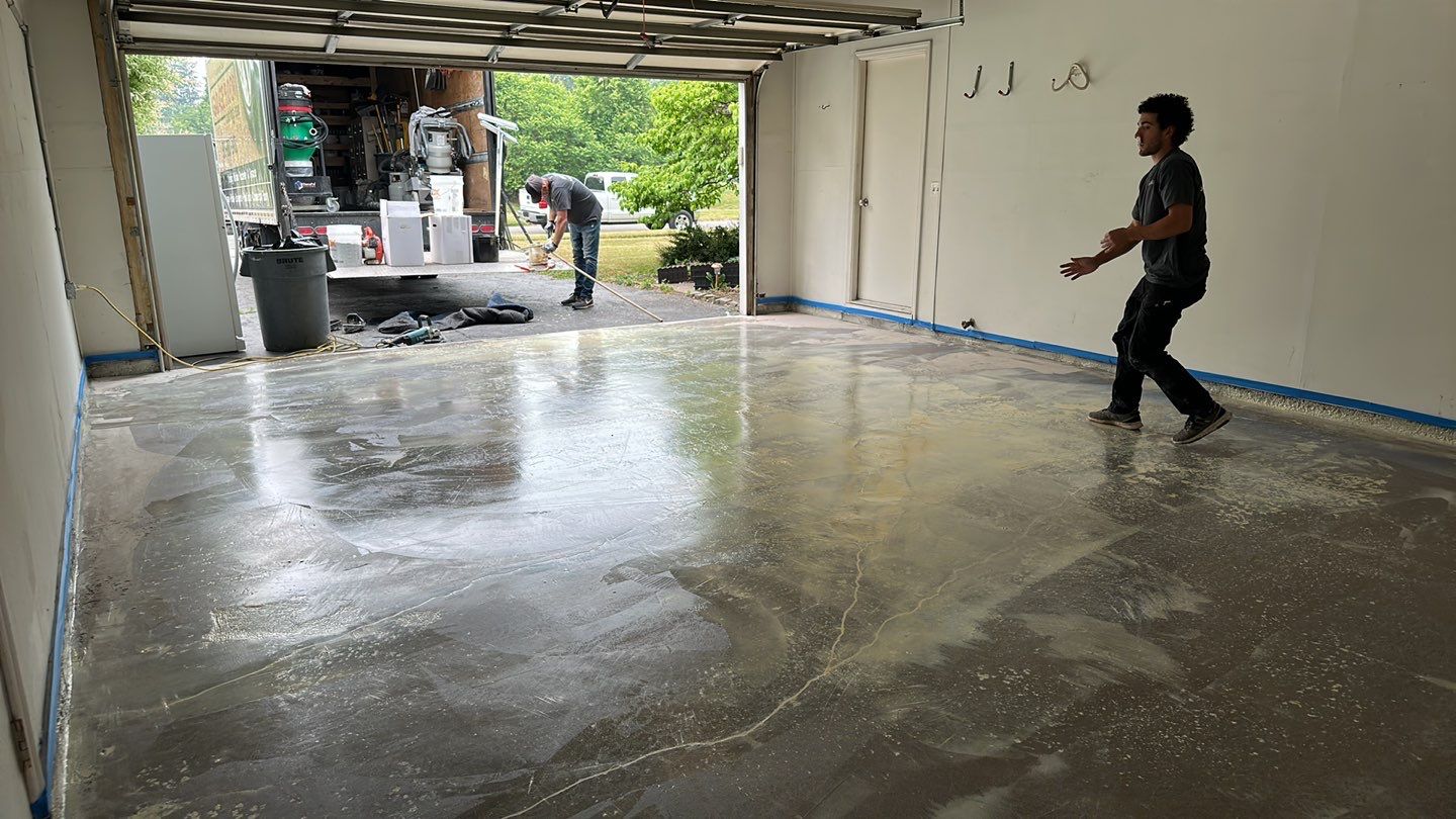 Silverado garage floor coating  by NG Masonry & Construction LLC