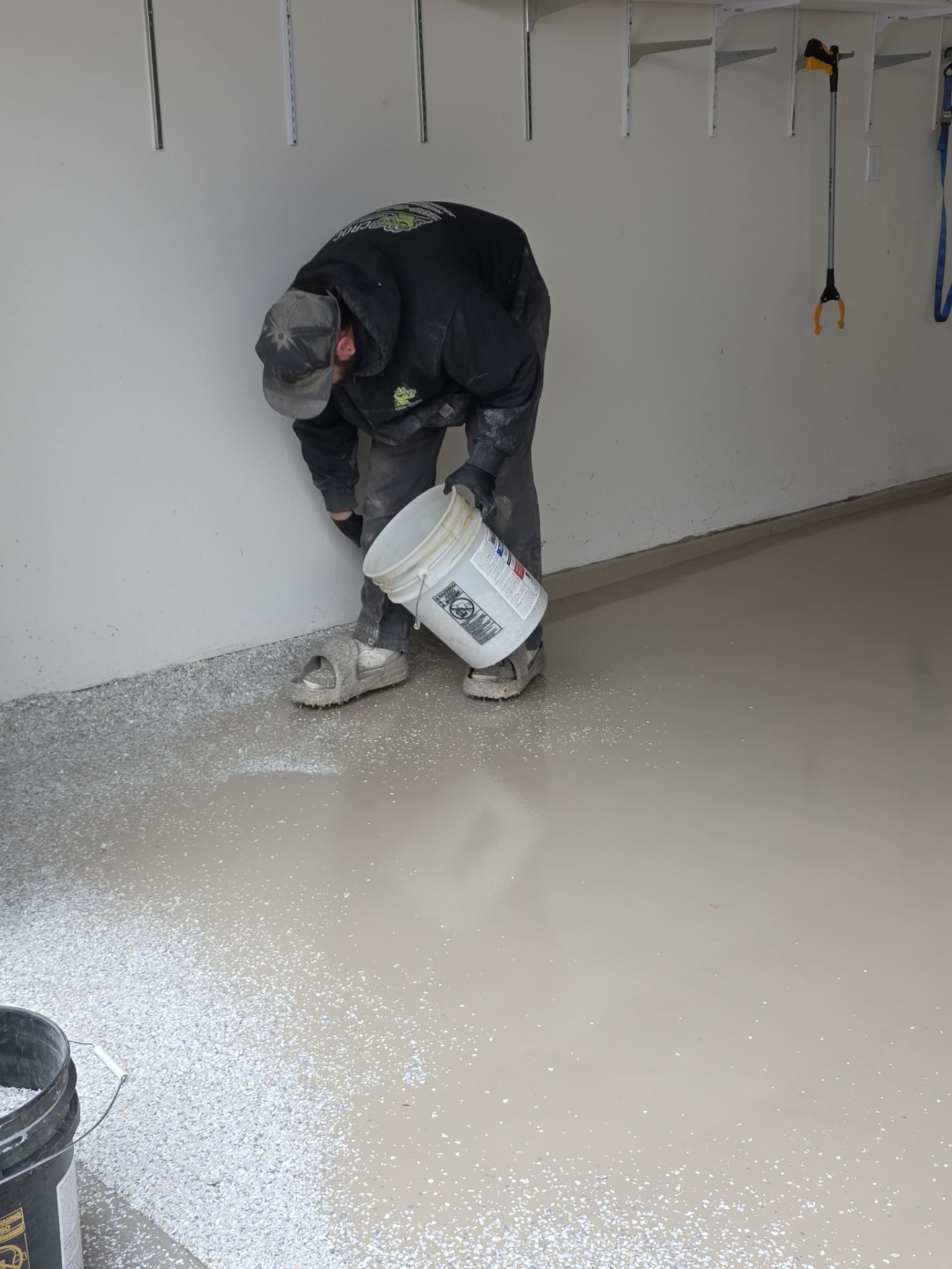 Hayden Garage Floor Transformation with Mt. Everest Flake Finish by Croc Coatings, LLC