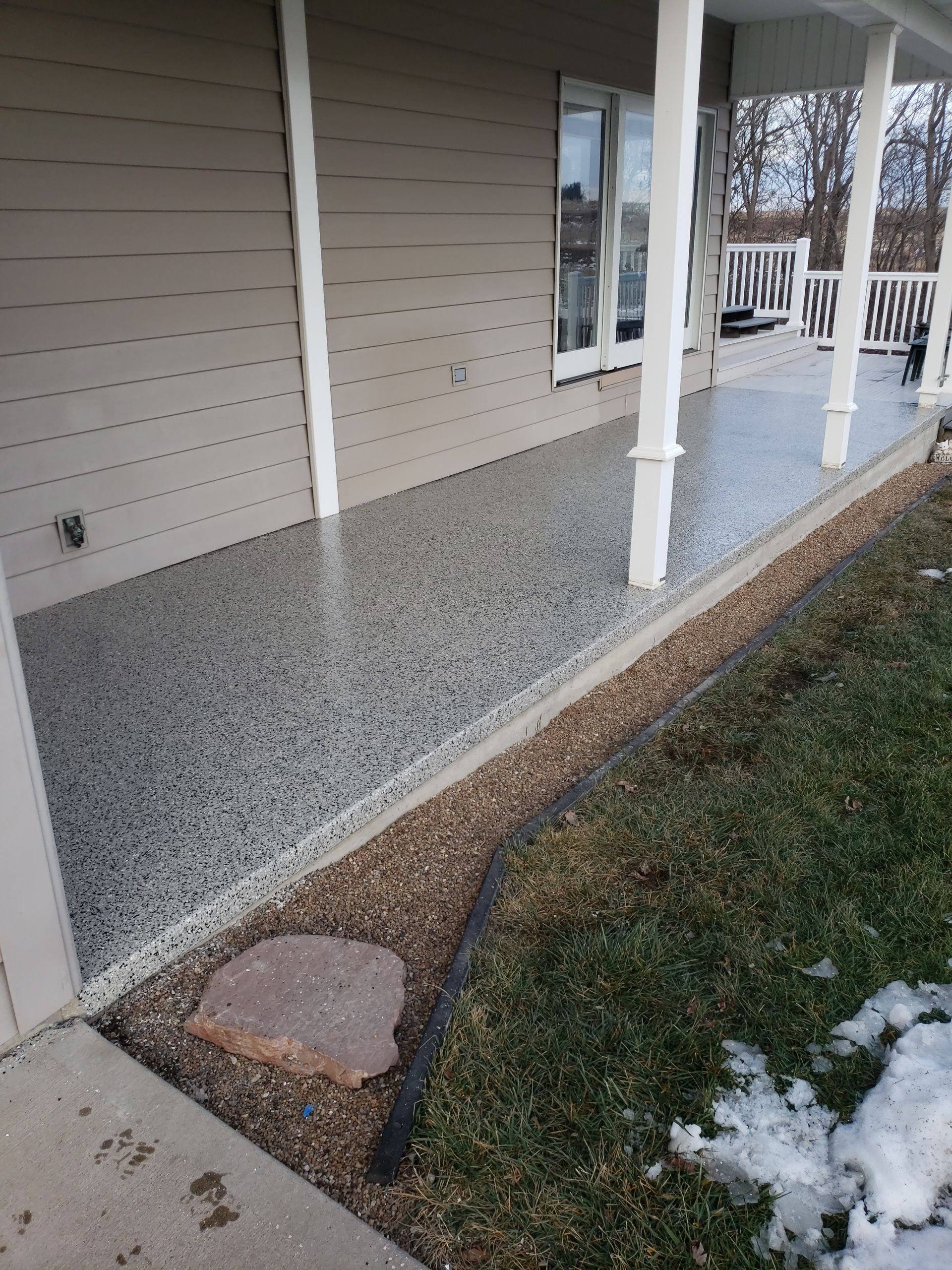 St. Joseph -- Front Patio and Garage Epoxy Garage Coating System by Big Red Decorative Concrete, LLC