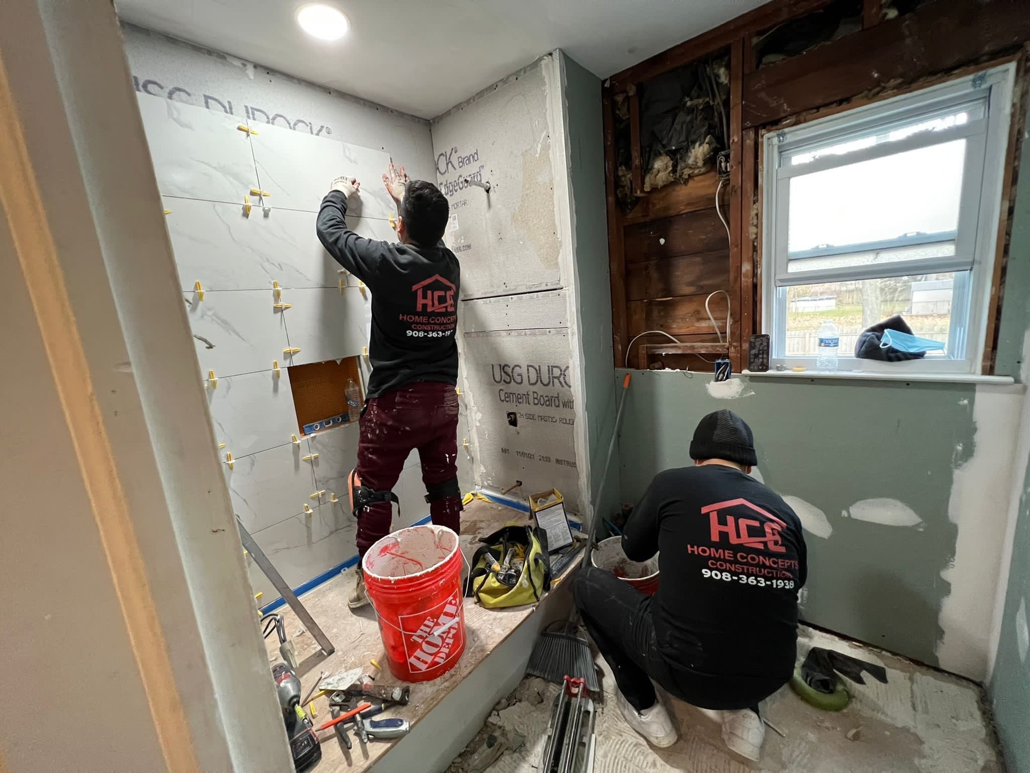 Basement Remodel using Tile by Home Concepts Construction