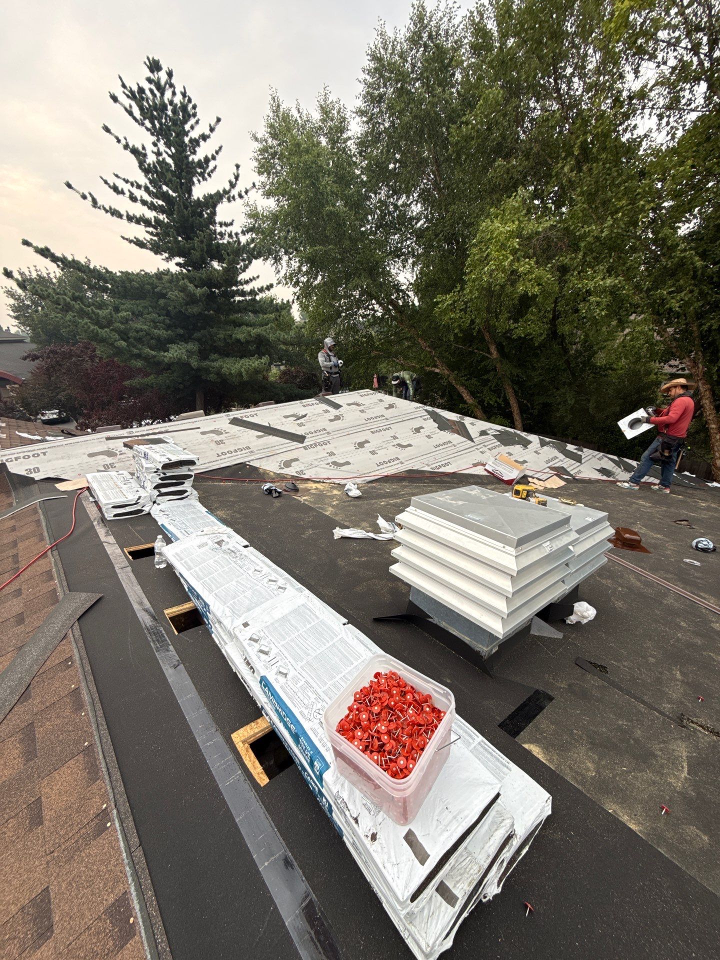 Boise Commercial Roof Replacement with Brown Architectural Shingles by Olive Roofing
