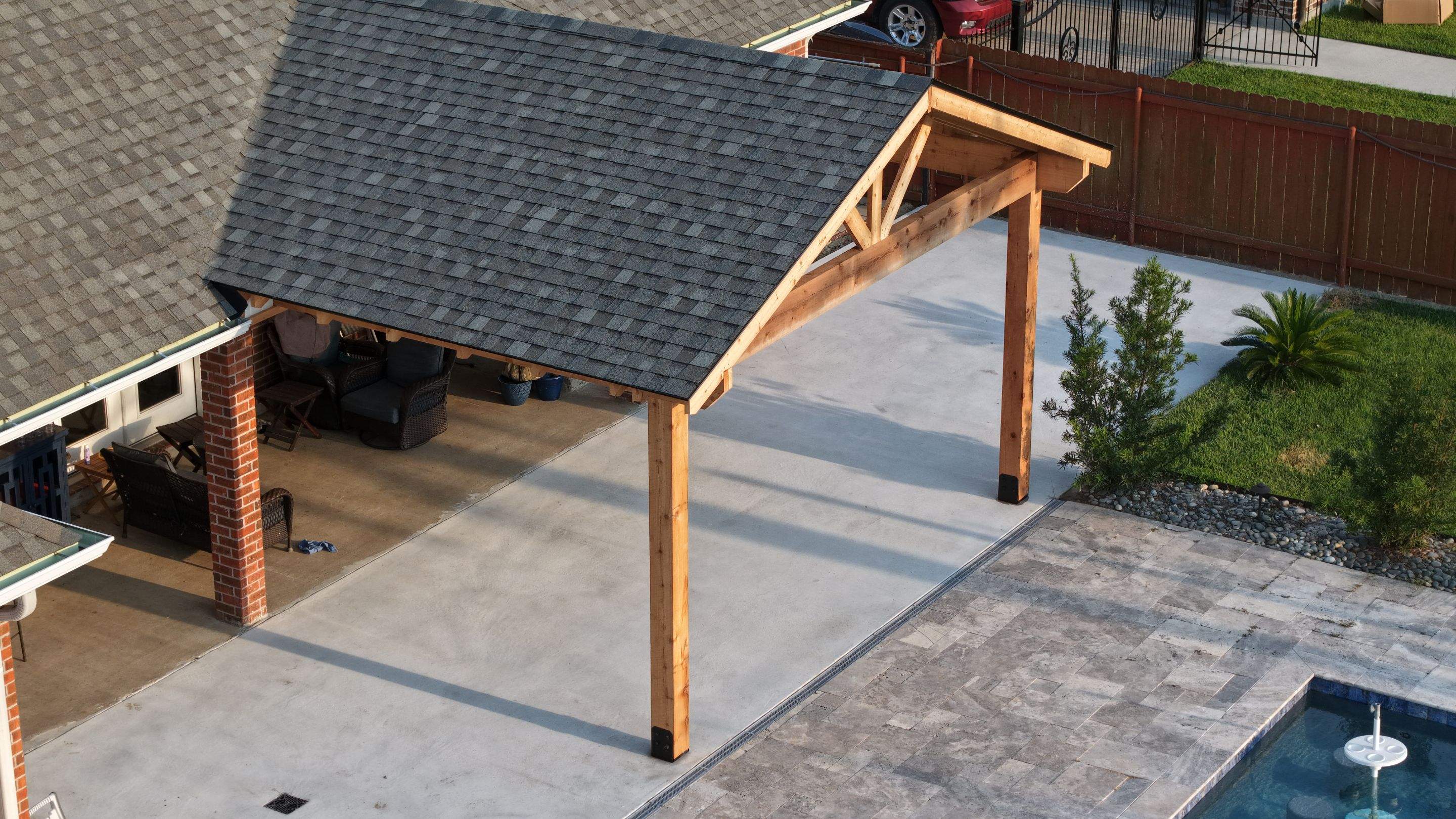 Cedar Patio Cover in Belle Chasse by HDS Contractors