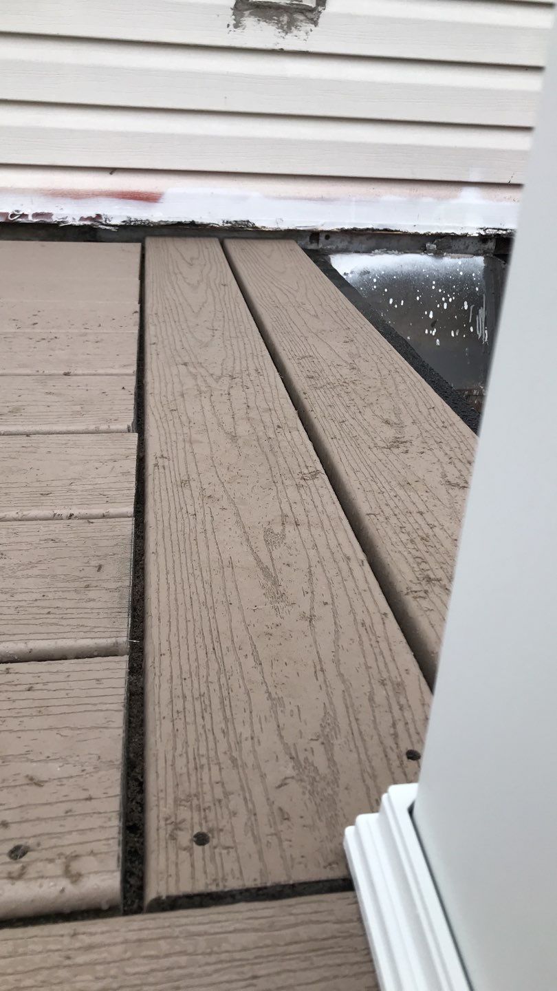 Deck Refurbush and Door Replacement using Trex Decking and Railing. Polaris Patio Doors by Secure Construction Company Inc