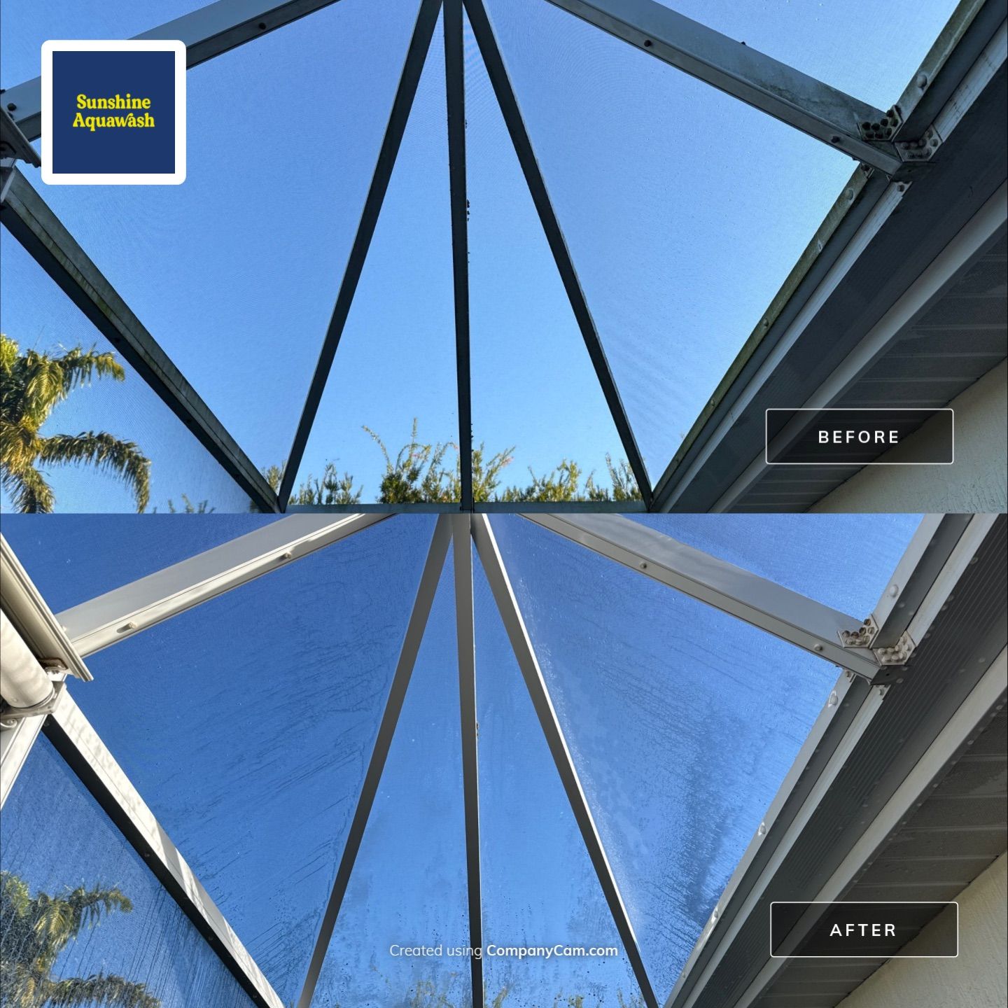 University Park Lanai Transformation | Screen Enclosure & Shade Cleaning by Sunshine AquaWash