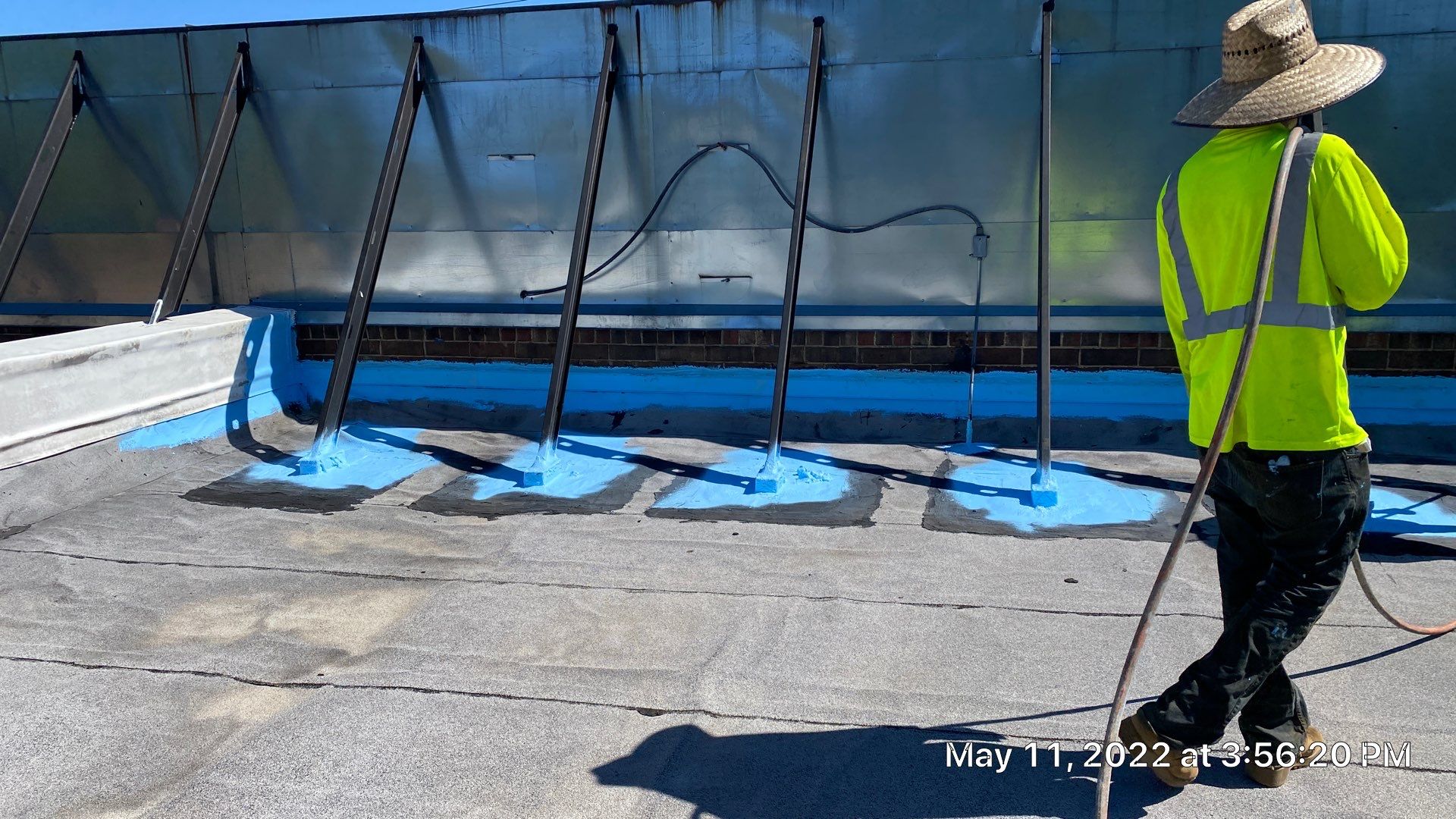 Commercial Roof Coating using Fiberseal basecoat and Silicon Topcoat by Just In Time Roofing and Restoration