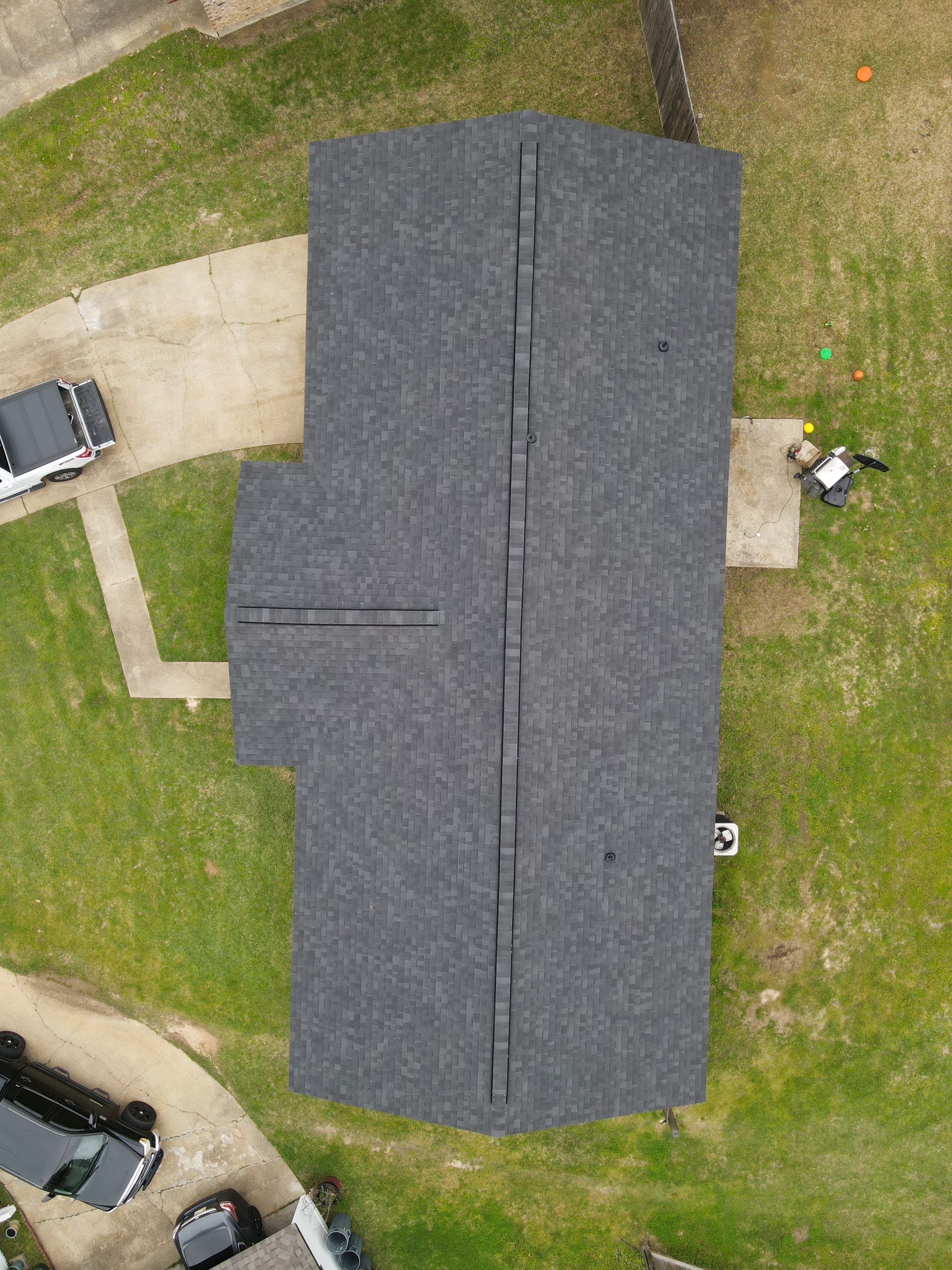 Residential Roofing Installation using Owens Cornering Onyx Black by Roberson Construction LLC