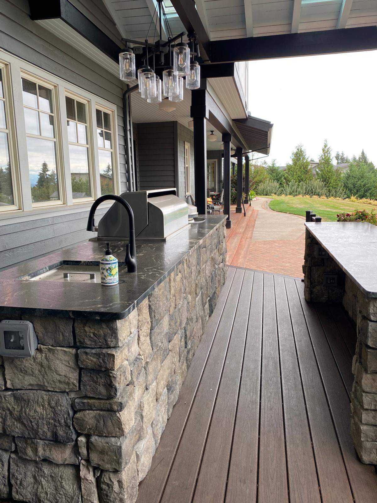 Custom Outdoor Kitchen and Timber-Framed Pavilion in Sherwood by American Made Construction 