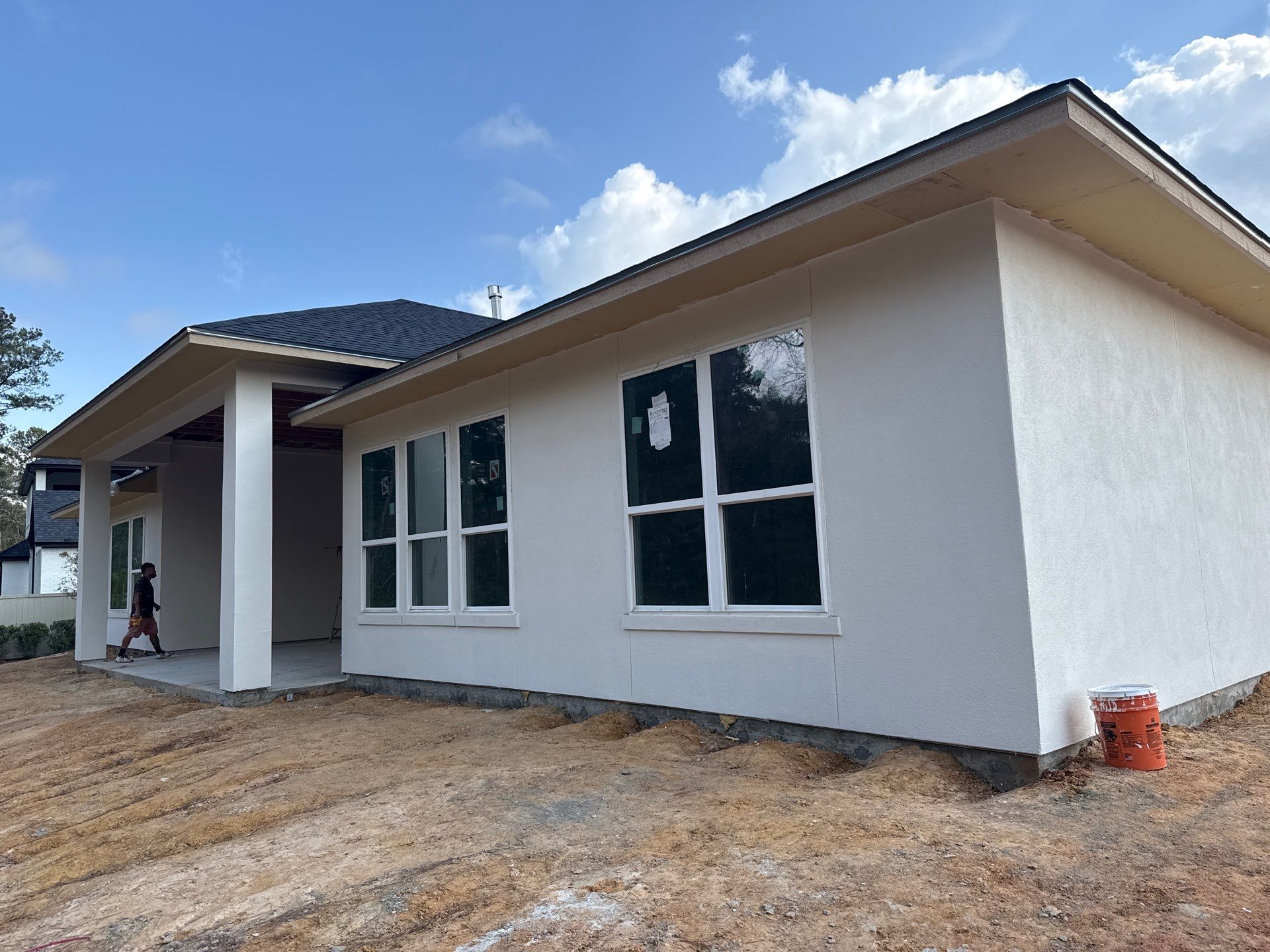 Pre-Landscape Precision: Stucco Finish with Backer Rod Detail by Apex Conventional Stucco Llc