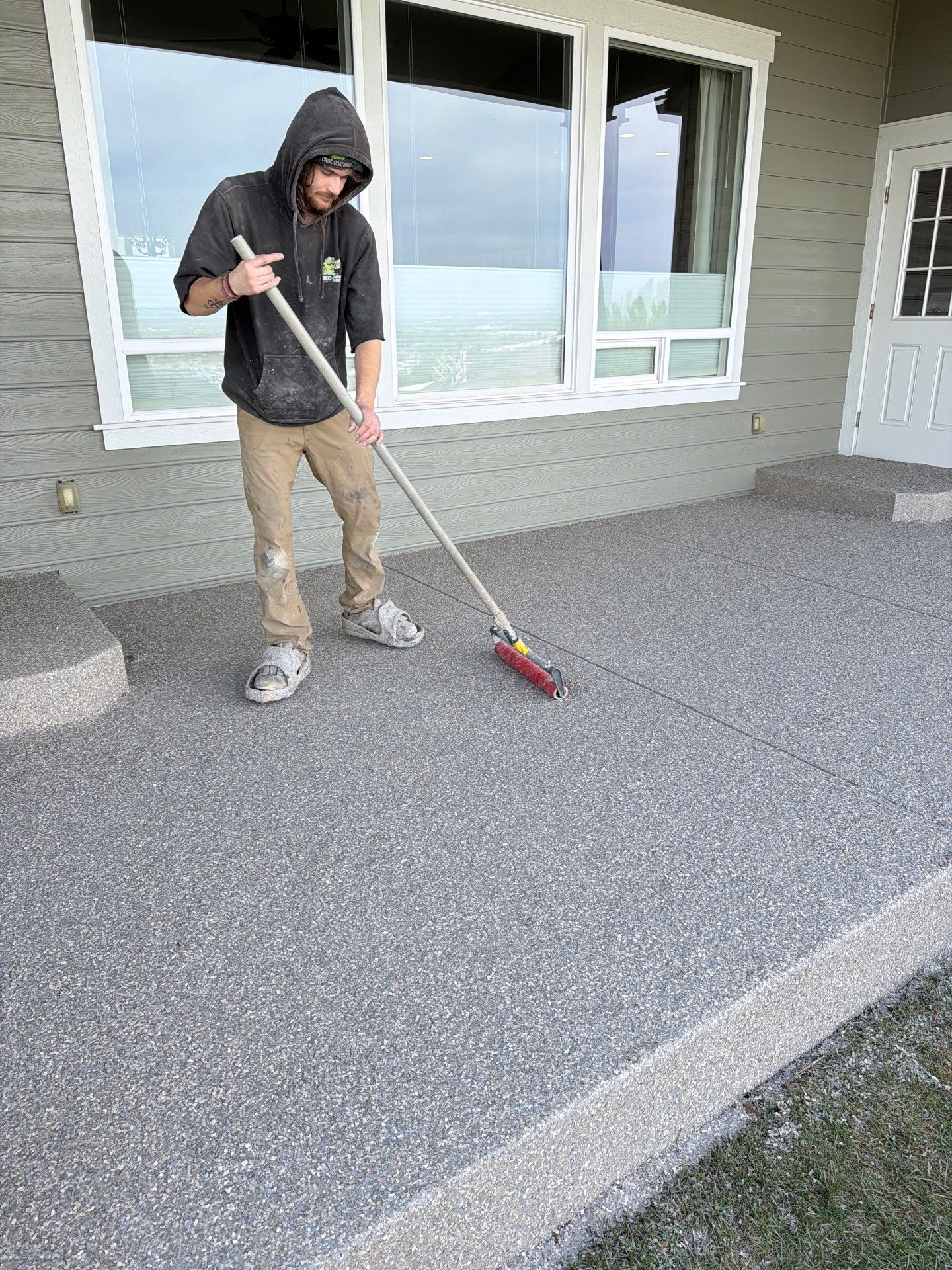 Richland Patio and Entryway Coating with Trail Mix Flake Finish by Croc Coatings, LLC