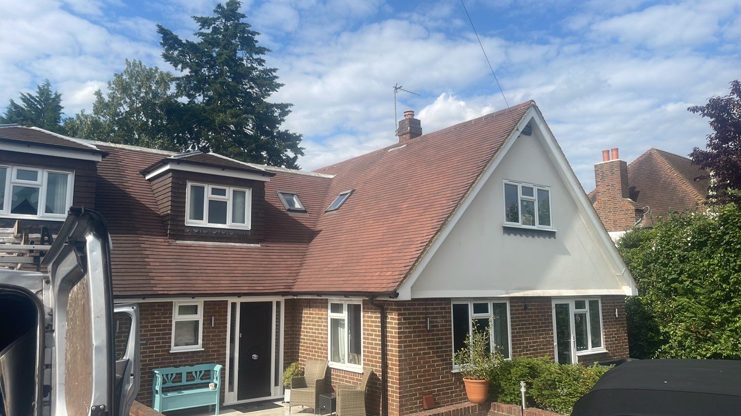 Roof Clean - Biocide Treatment using Honda 15lpm Low Pressure Washing Machine by Ges Exterior Cleaning ltd