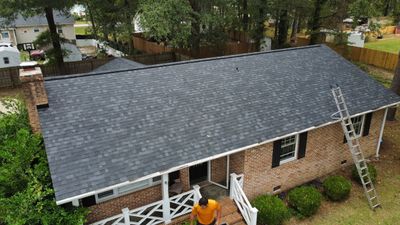New Onyx Black Shingle Roof Replacement and Tree Damage Repair.