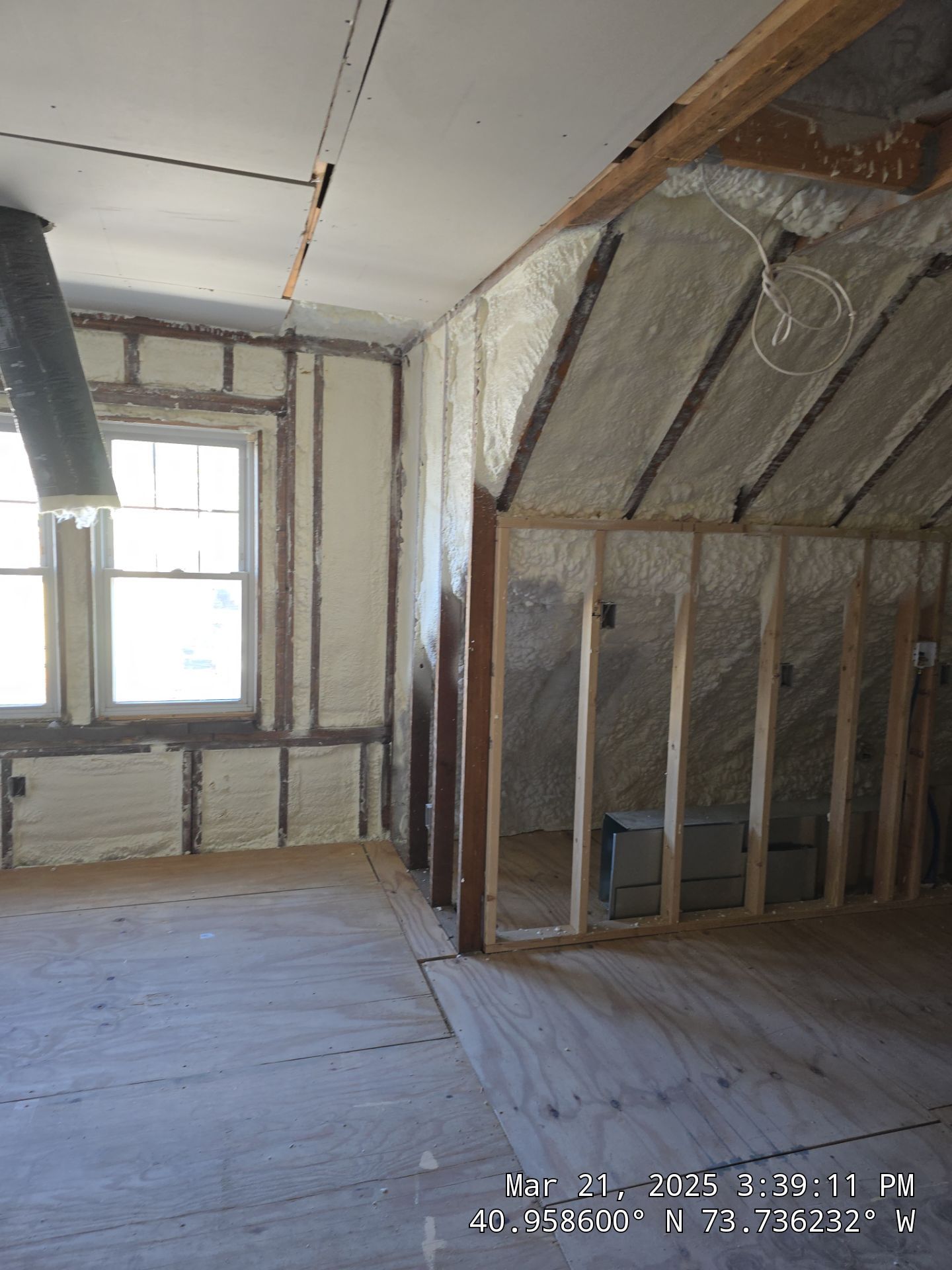 Attic Insulation using open cell spray foam by NYS Foam & Energy