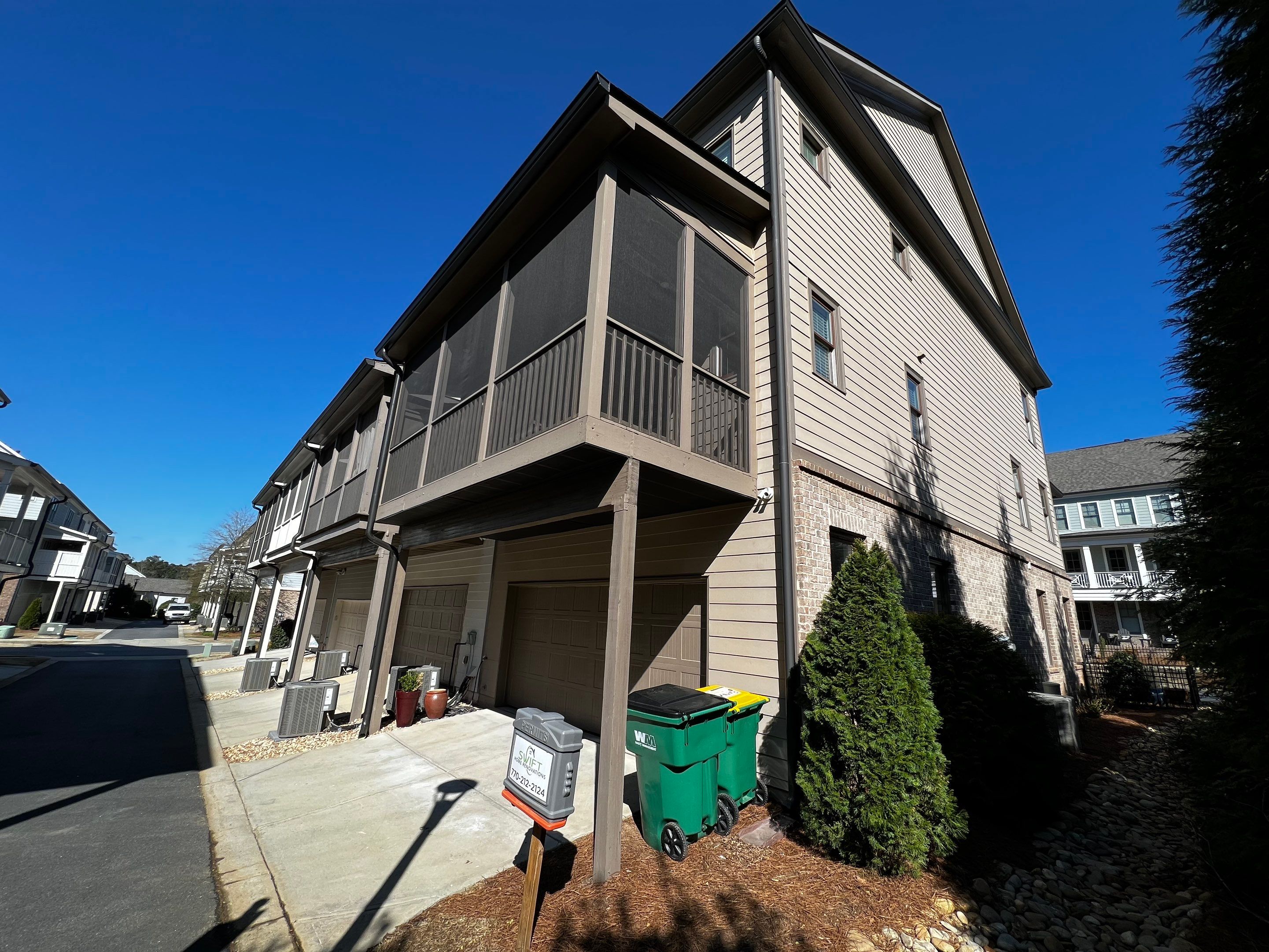 Custom Second-Story Screened-In Porch Construction in Woodstock by Swift Home Renovations