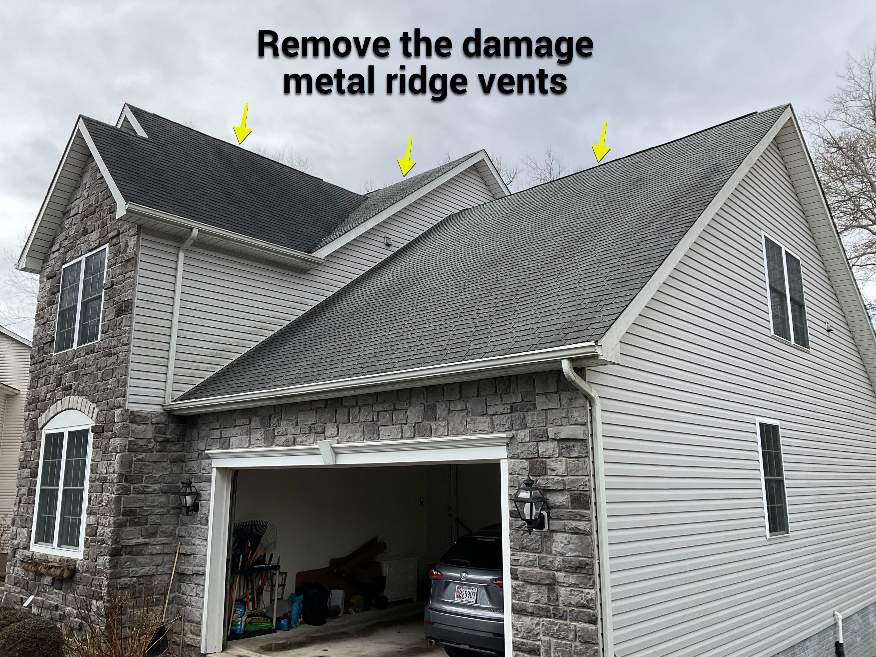 Remove the damage metal ridge vents by Alpha Design Services