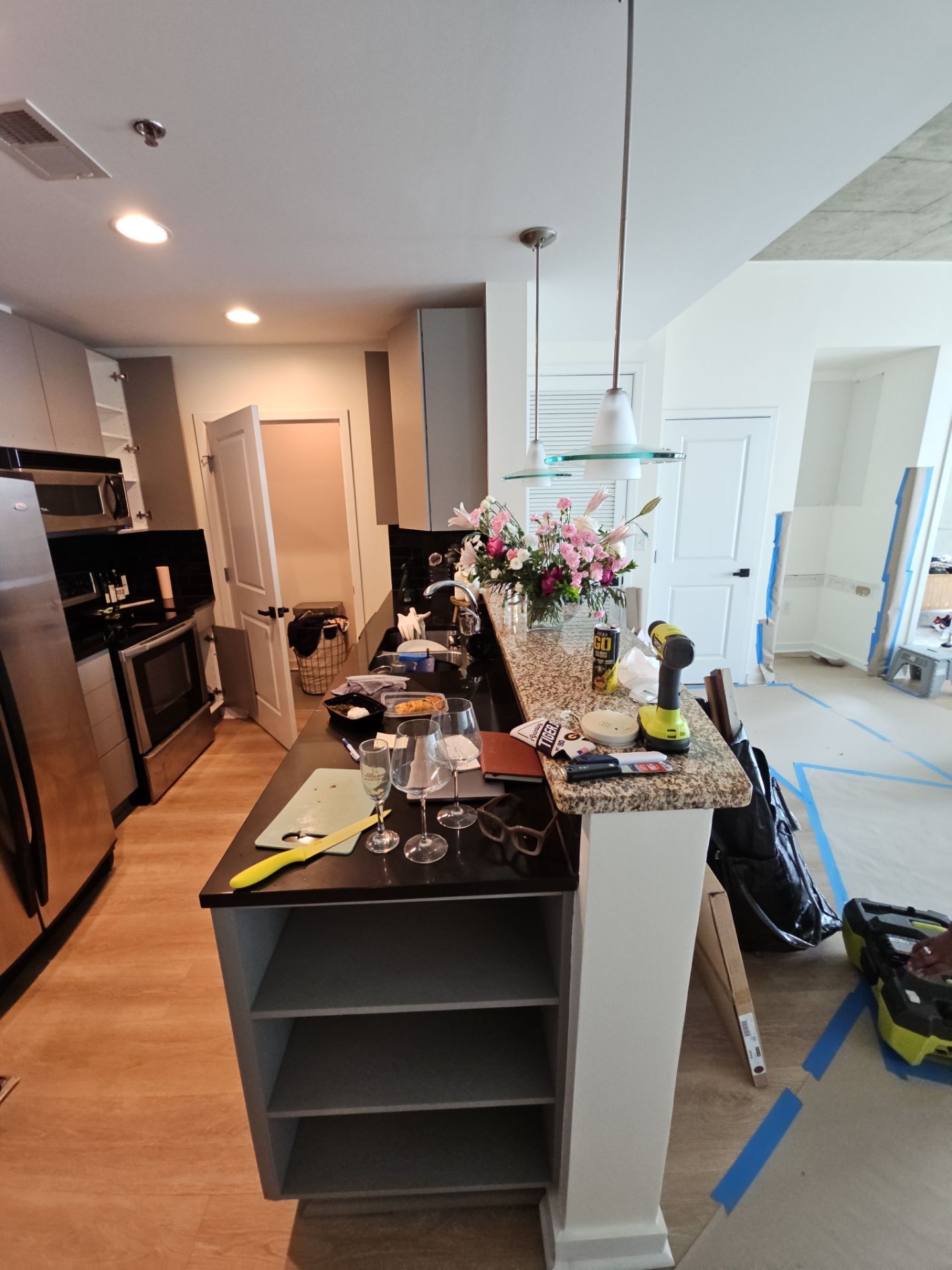 Dry Bar and Kitchen Countertop Conversion by Ajayi Design and Construction 
