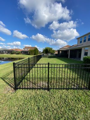 Bradenton, FL 4 ft. Tall 3-Rail Black Aluminum Fence