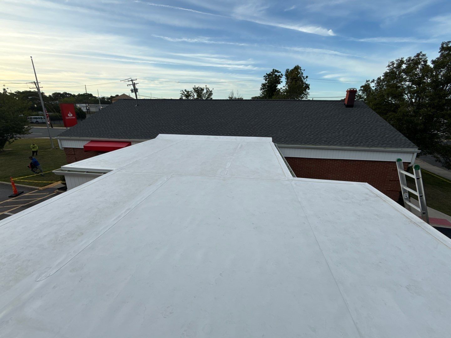 Santander Bank Roofing Project – New Shingles & TPO System by All Site Roofing