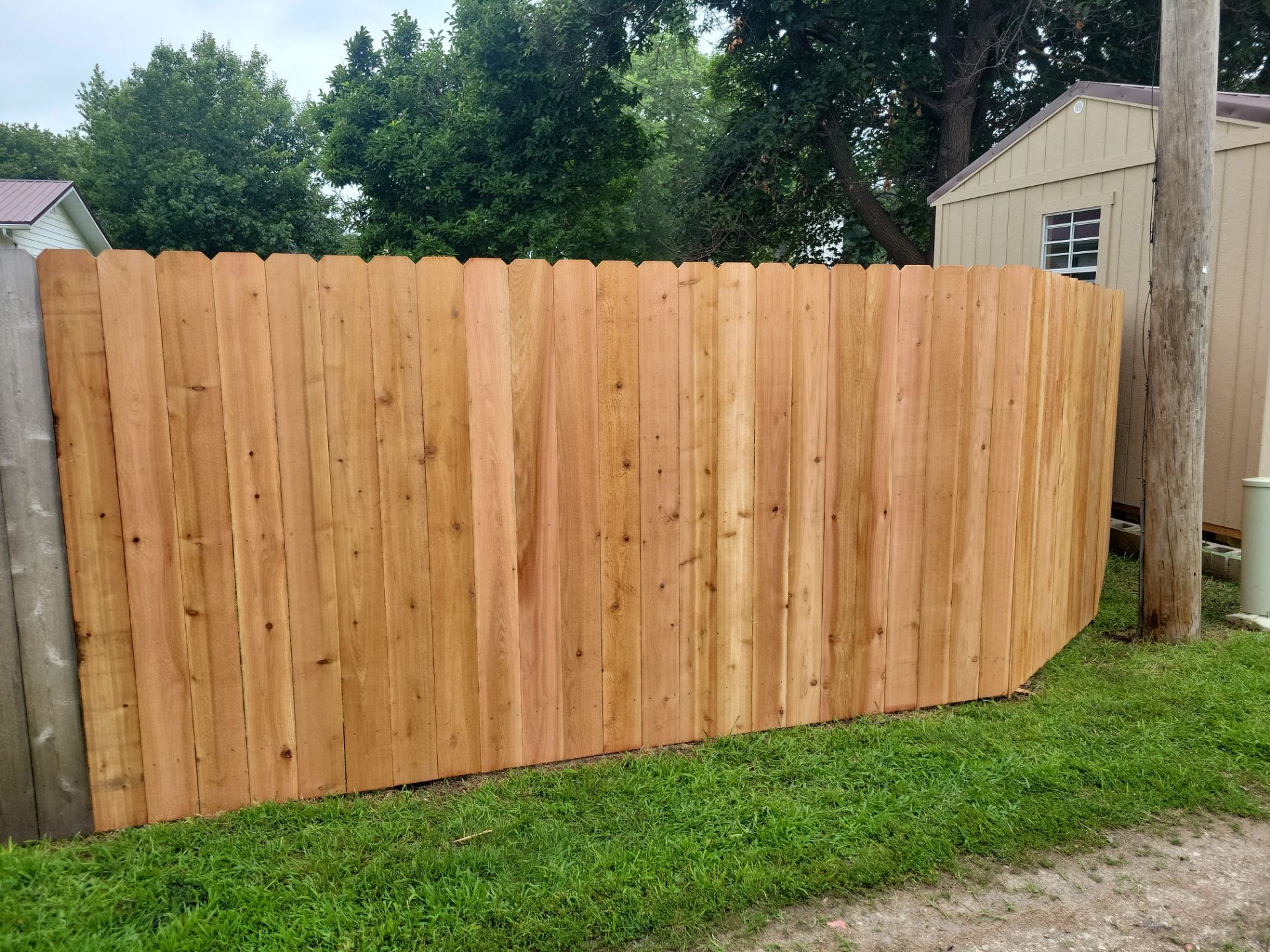 Natural Cedar Wood Privacy Fence and Gate Installation in Clarksville by Perfect Picket Fence and Stain