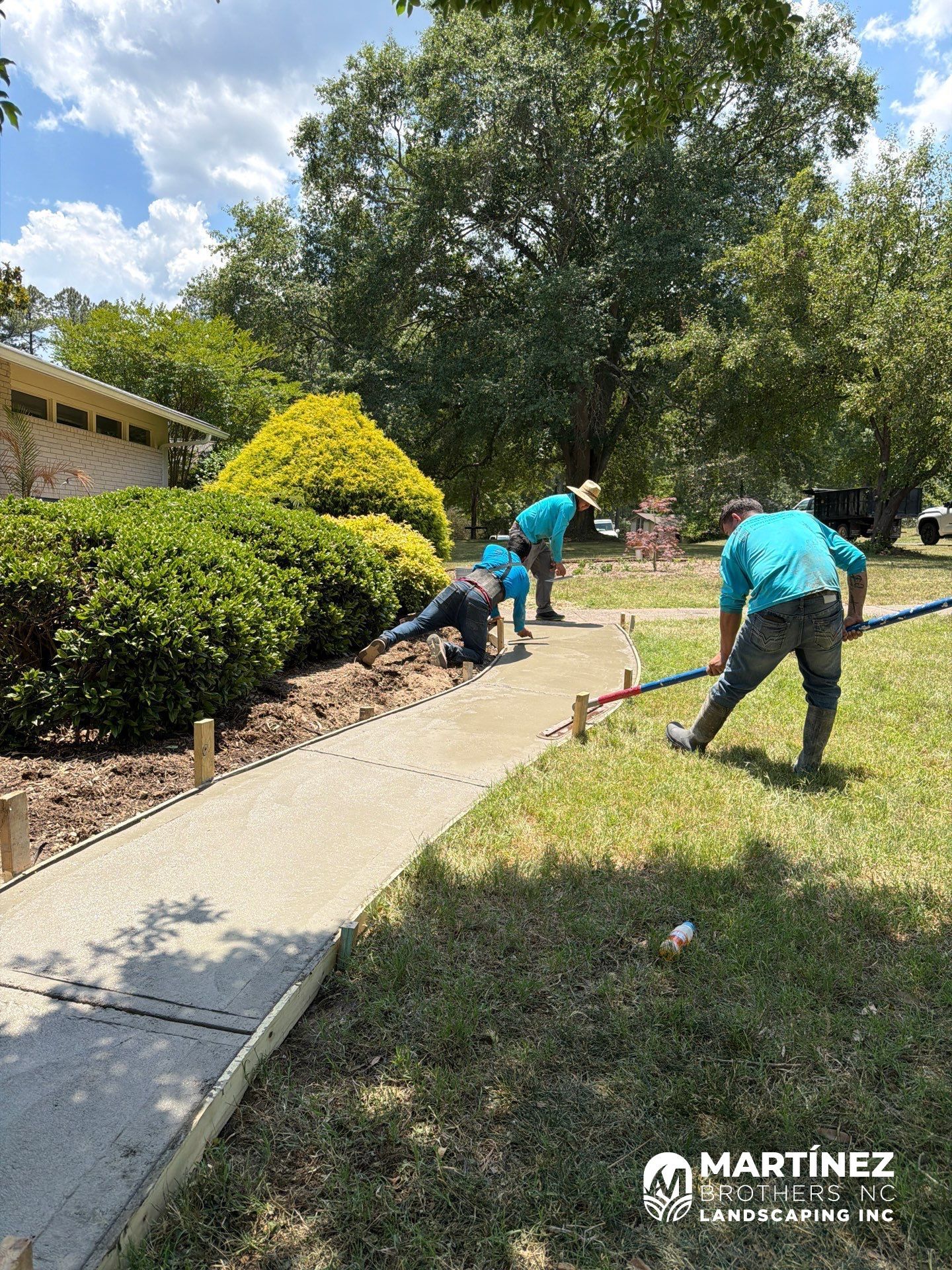 Concrete transformation in Durham by Martinez Brother’s Nc Landscaping Inc