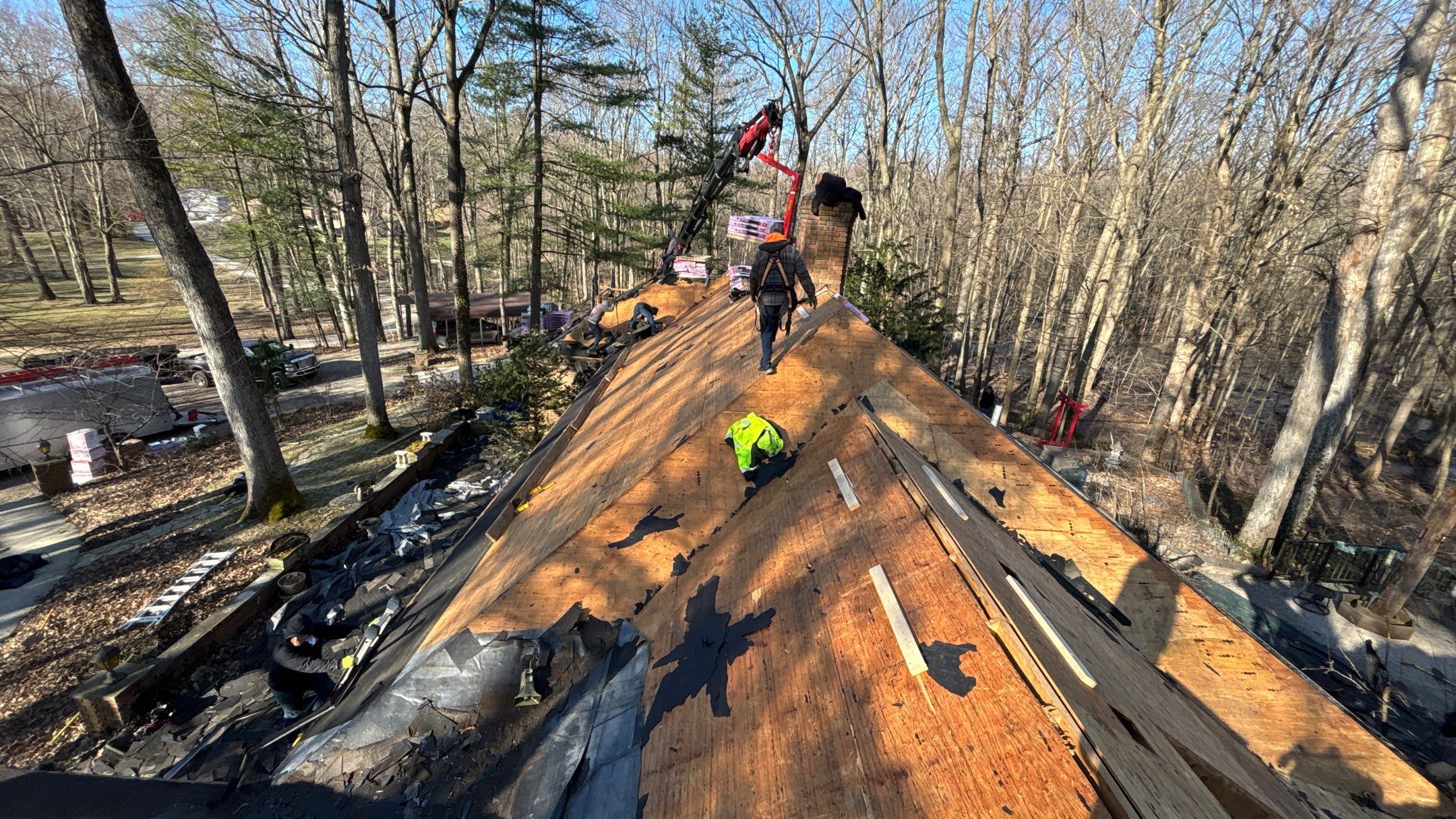 Roof Replacement using Owens Corning Colonial Slate by 180 Contractors