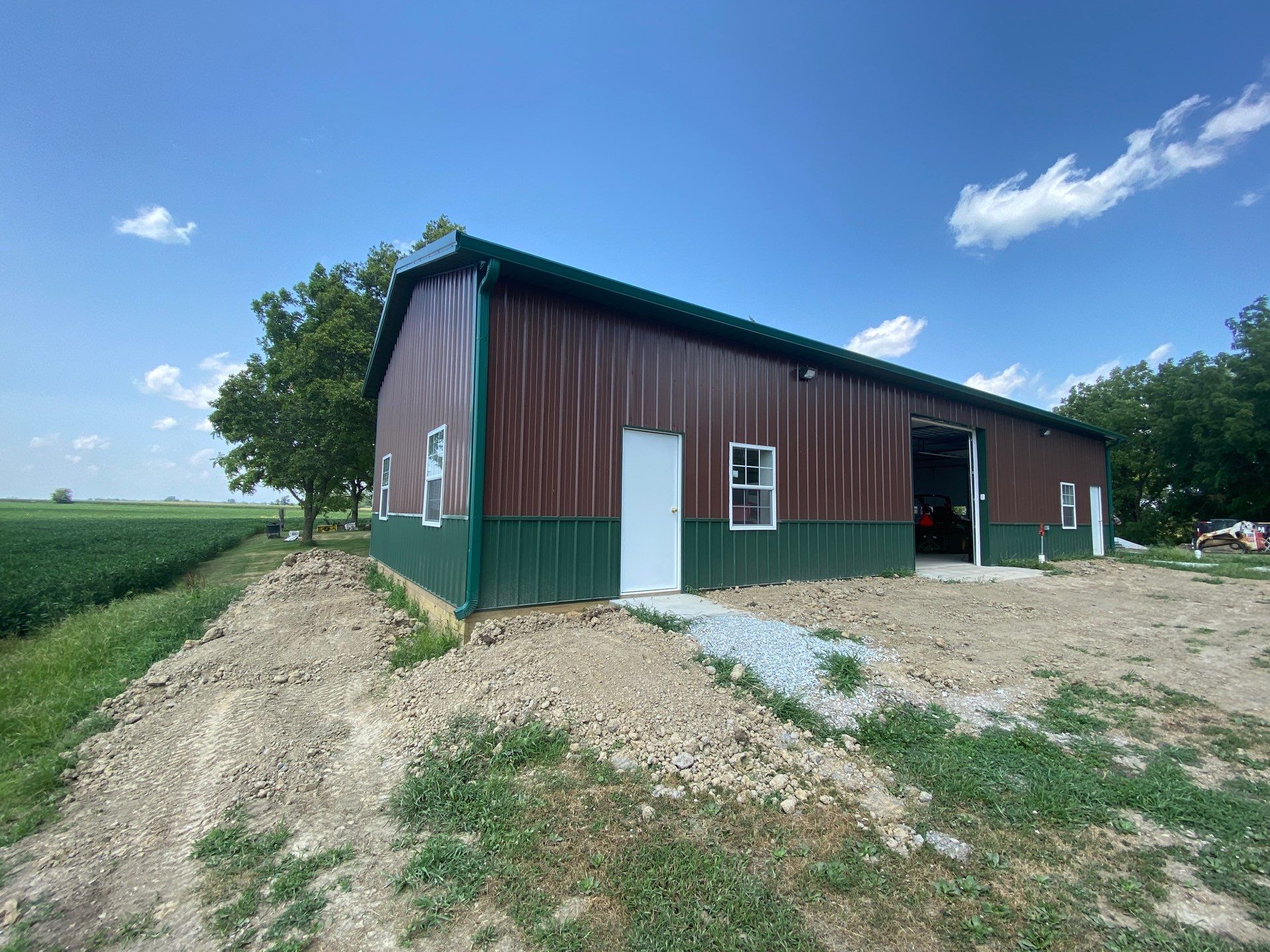Multi-Bay Custom Pole Barn Construction in Arlington, Indiana by The Barn Builders 