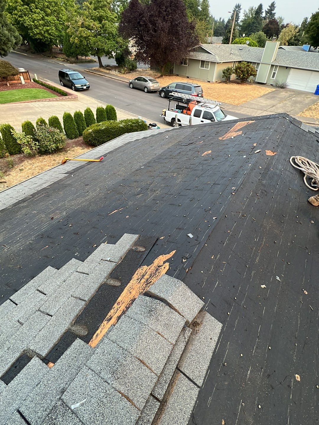 Residential Roofing Installation using Owens Corning Duration Shingles In "Driftwood".  by BEST Roofing & Waterproofing