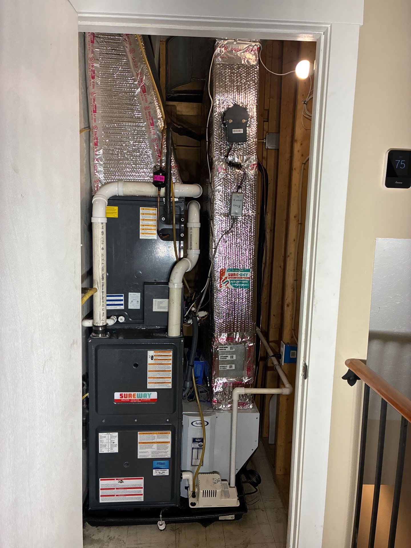 Installing new high efficiency Heat Pump Amana S-Series Heating and Cooling System by Sureway Comfort John Wilcox Plumbing Heating Cooling