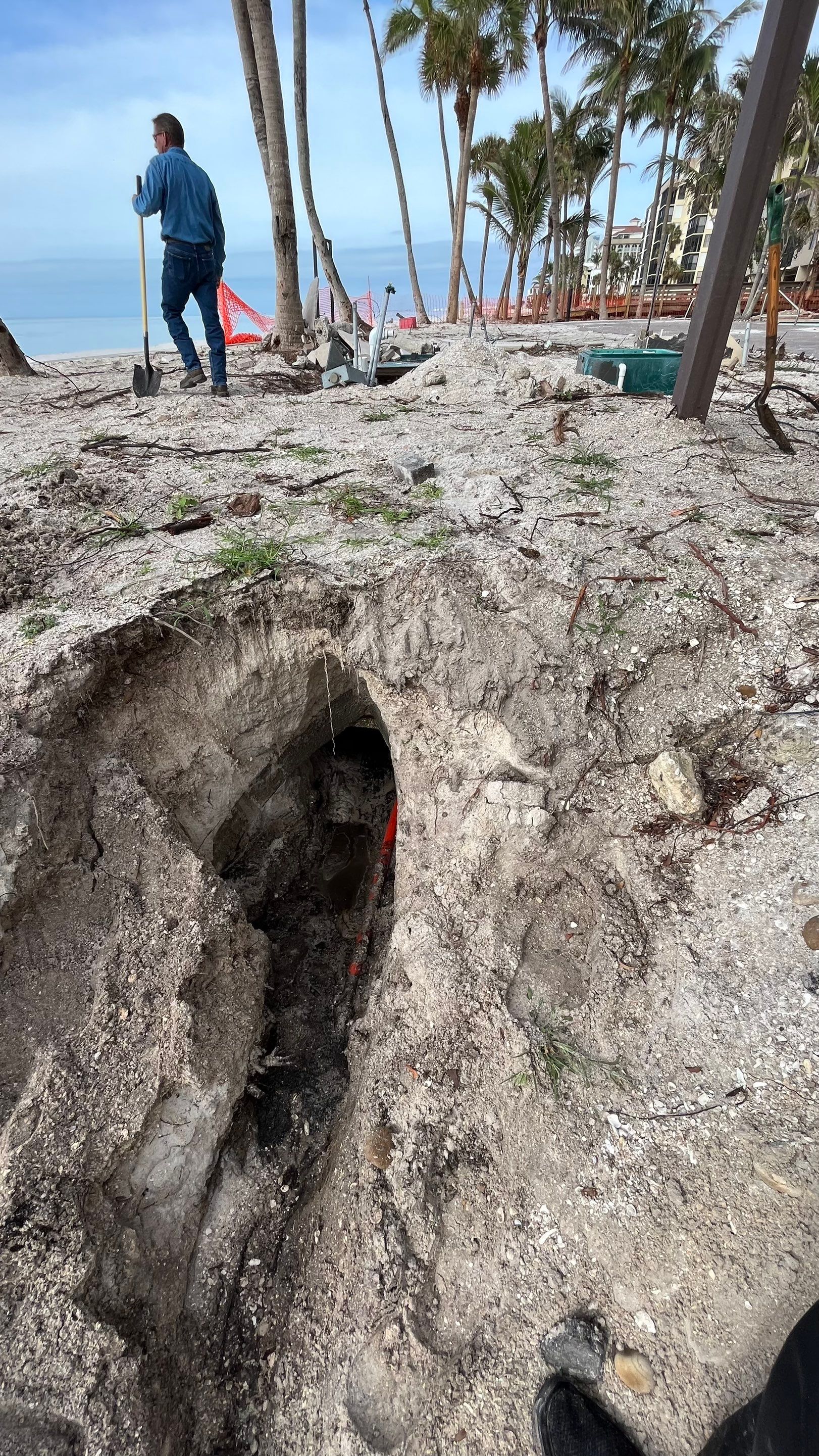 Condo Retention Ponds Filled With Sand From Hurricane Ian by Don Mar, Inc. Storm Water Solutions