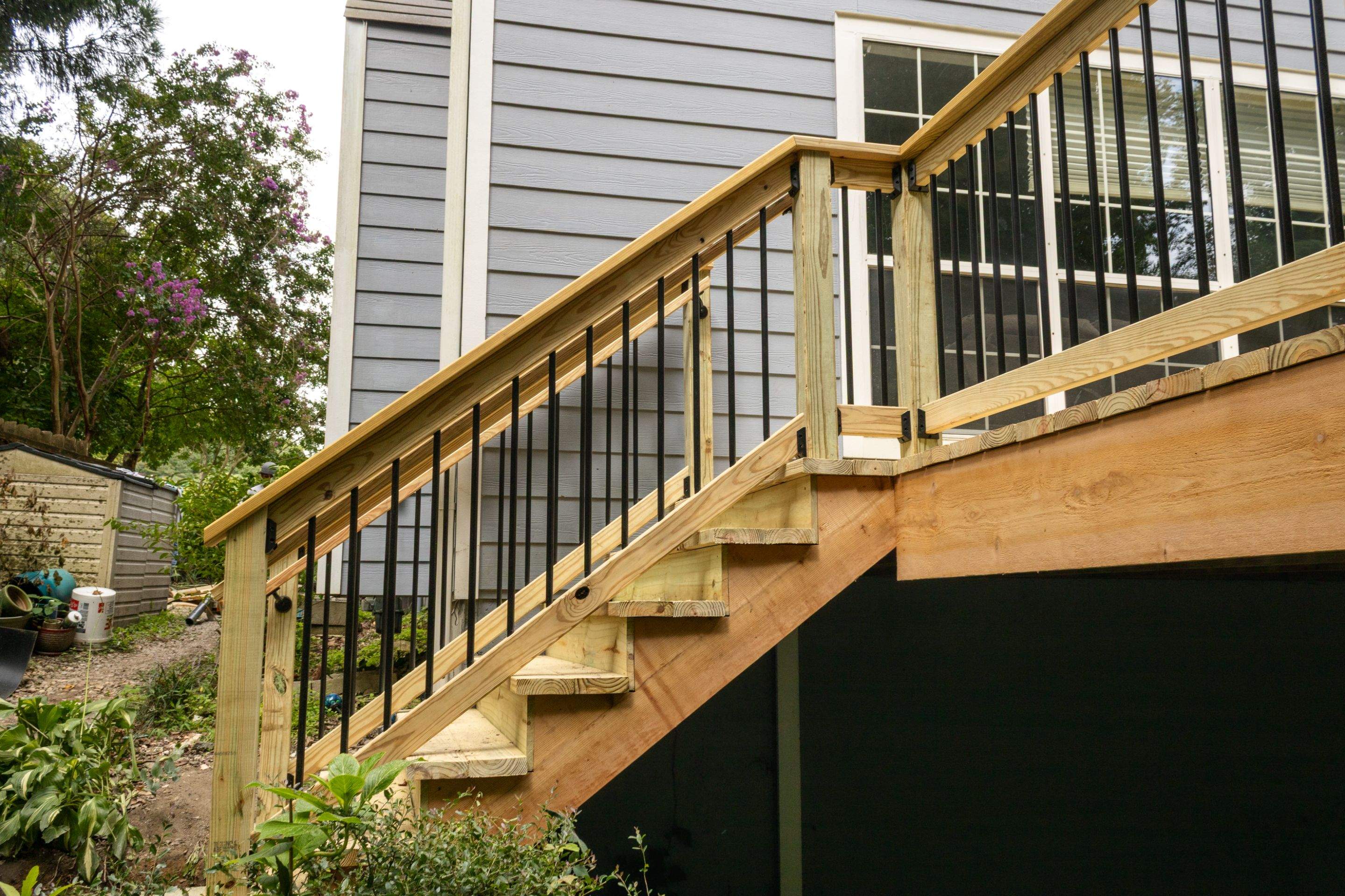 Gwinett County Wood Deck Resurface with Graspable Handrail by Nelson Exteriors 