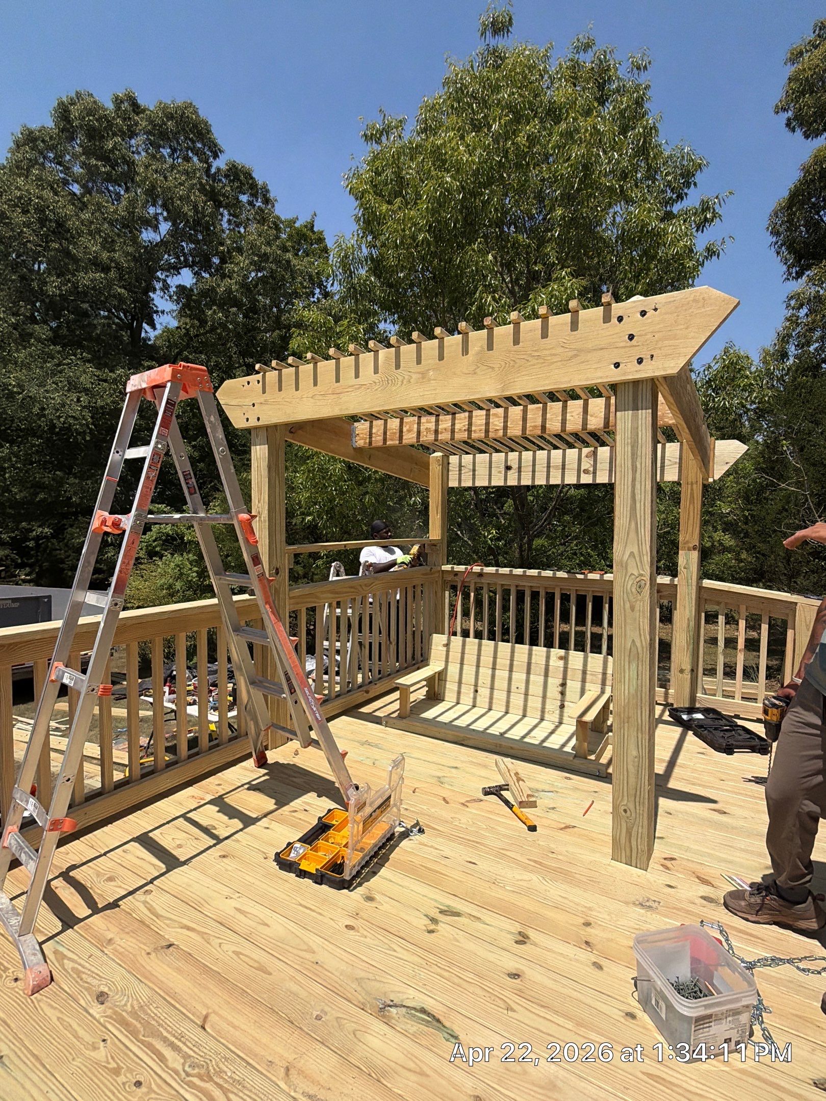 Custom Pressure-Treated Wood Deck and Pergola Build in Social Circle by PGP Surface Solutions, LLC