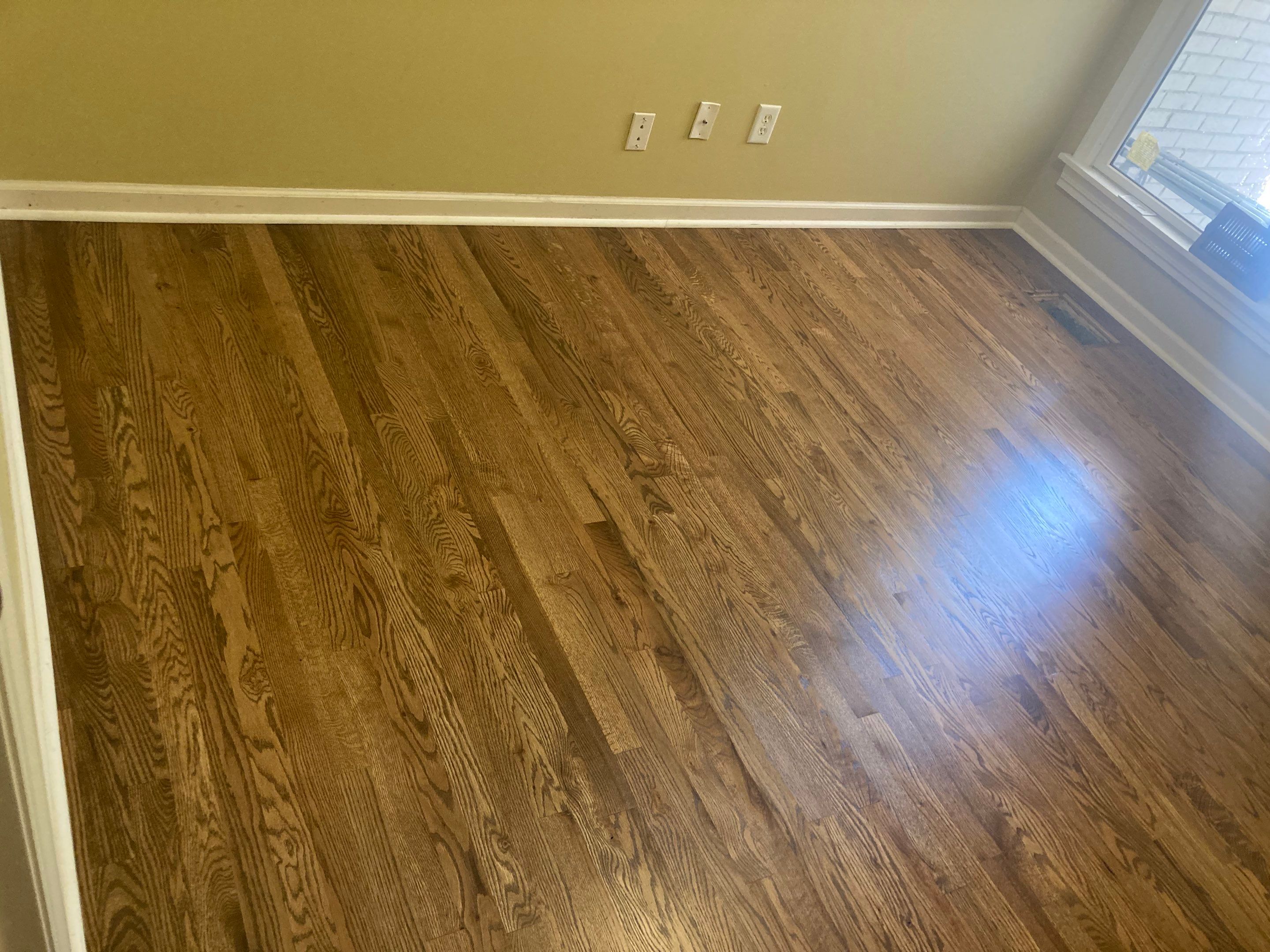 Red and White oak refinish with Duraseal Special Walnut Stain by Footprints Floors of Nashville