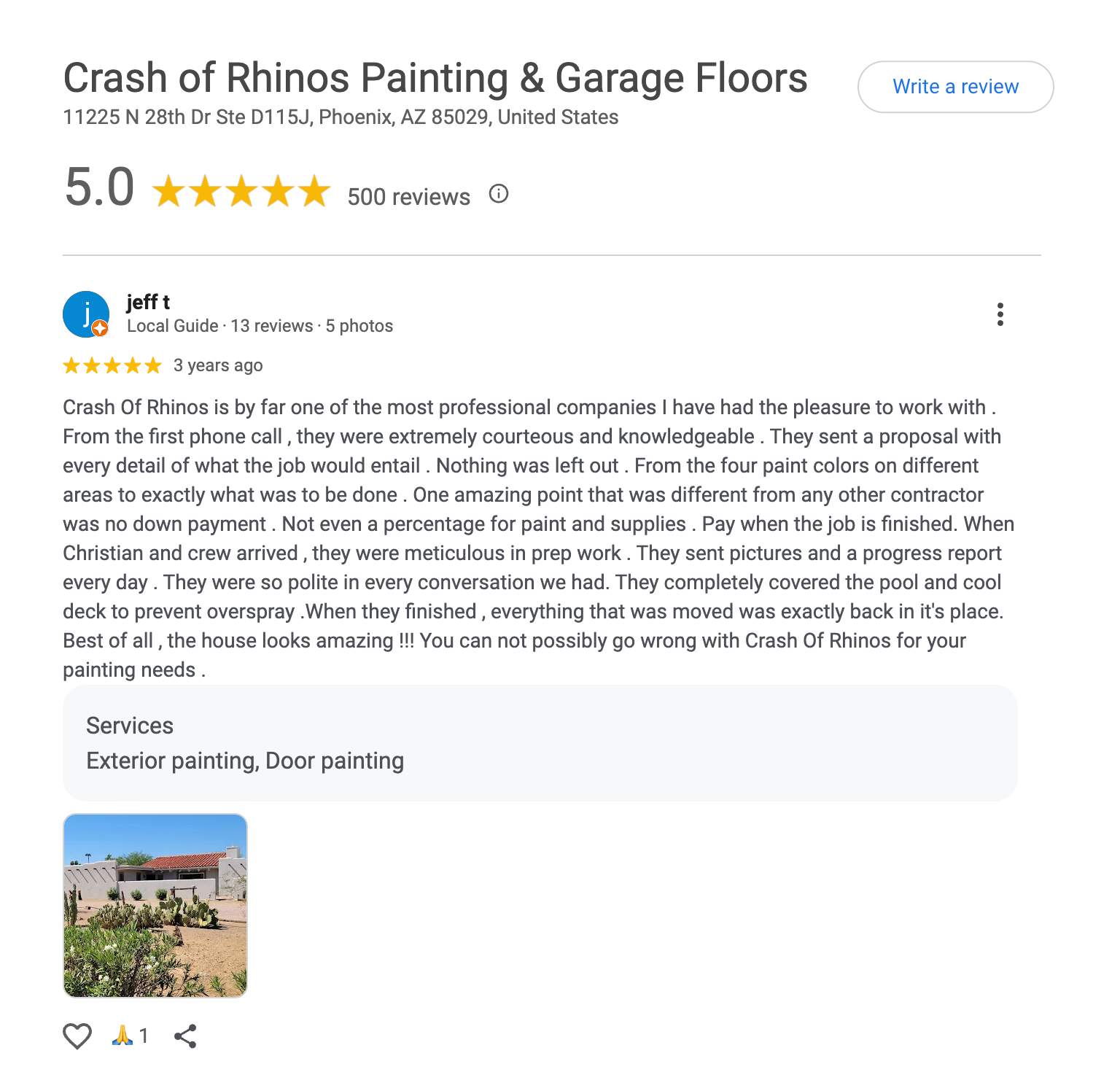 Ranch / Parapet Style; Single Family Home by Crash of Rhinos Painting & Garage Floors