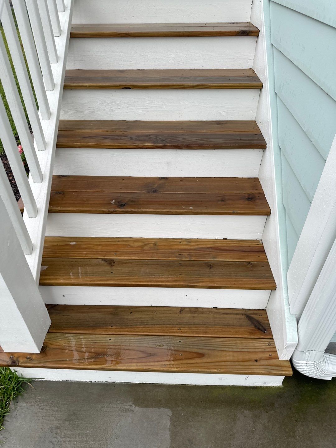 Weathered Deck and Concrete using Wood and Concrete Sealant by DuraSeal