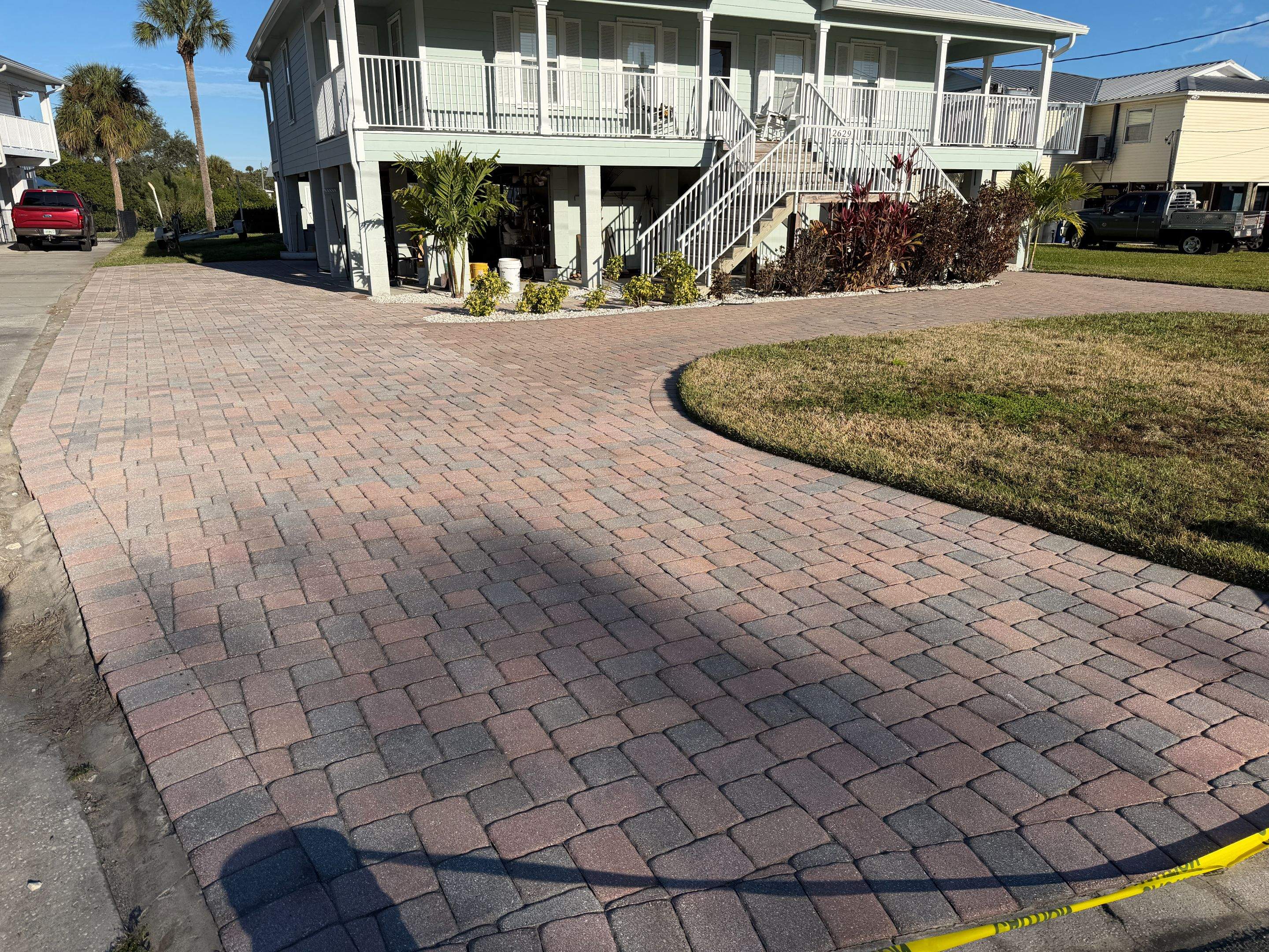 Multi-Toned Paver Driveway Cleaning and Sealing in Ruskin Florida by Supreme Paver Experts