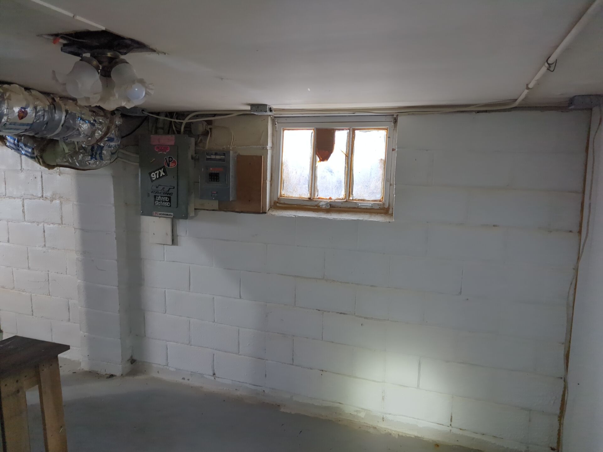 Bowing Wall using Fortress Invisibeams  by ACE Waterproofing & Basement Solutions